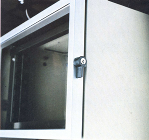 Sichttür aus Aluprofil mit Rauchglas-Plexischeibe