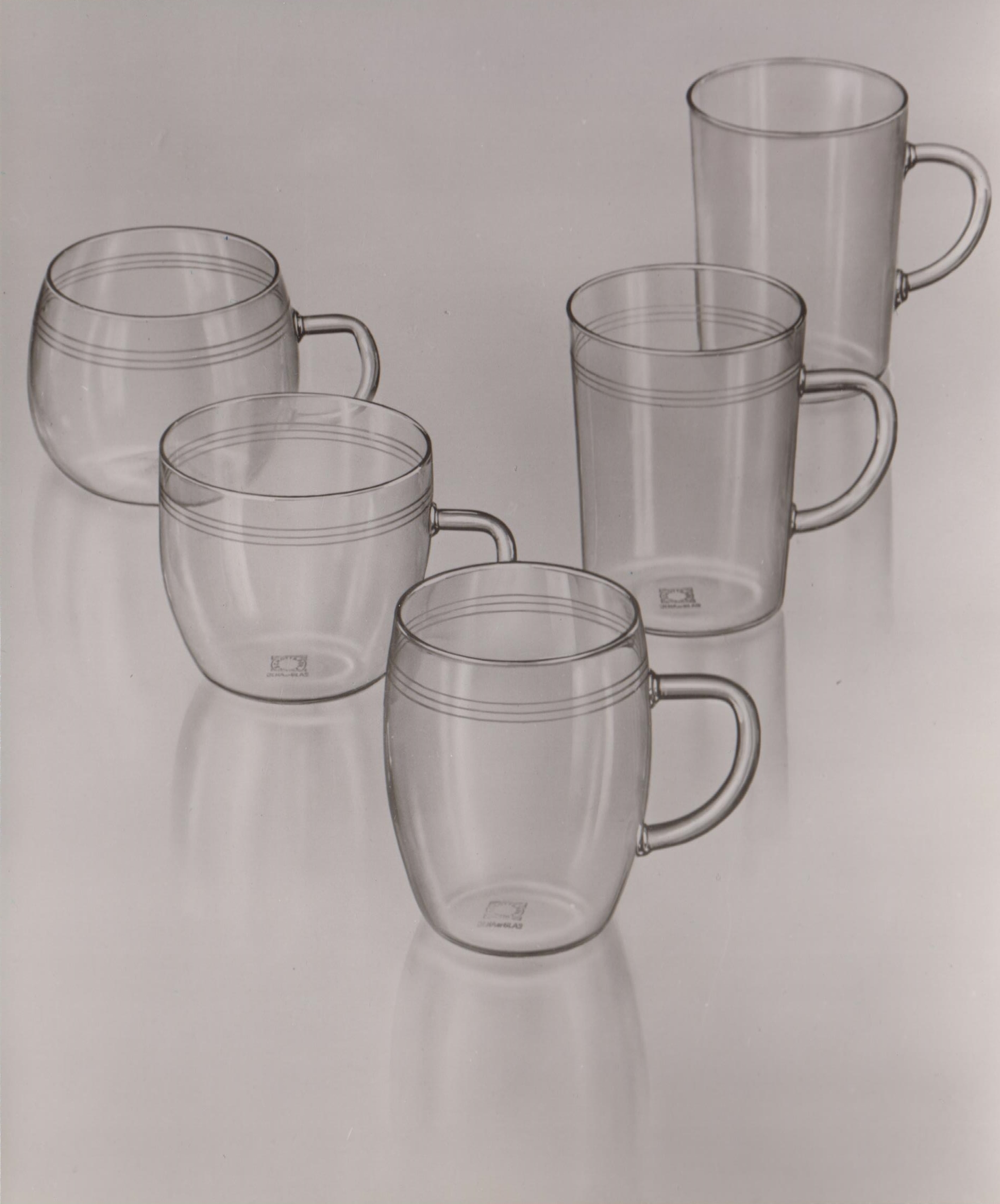 Teeglas mit Unterteller  /JENAer Glaswerk 1964