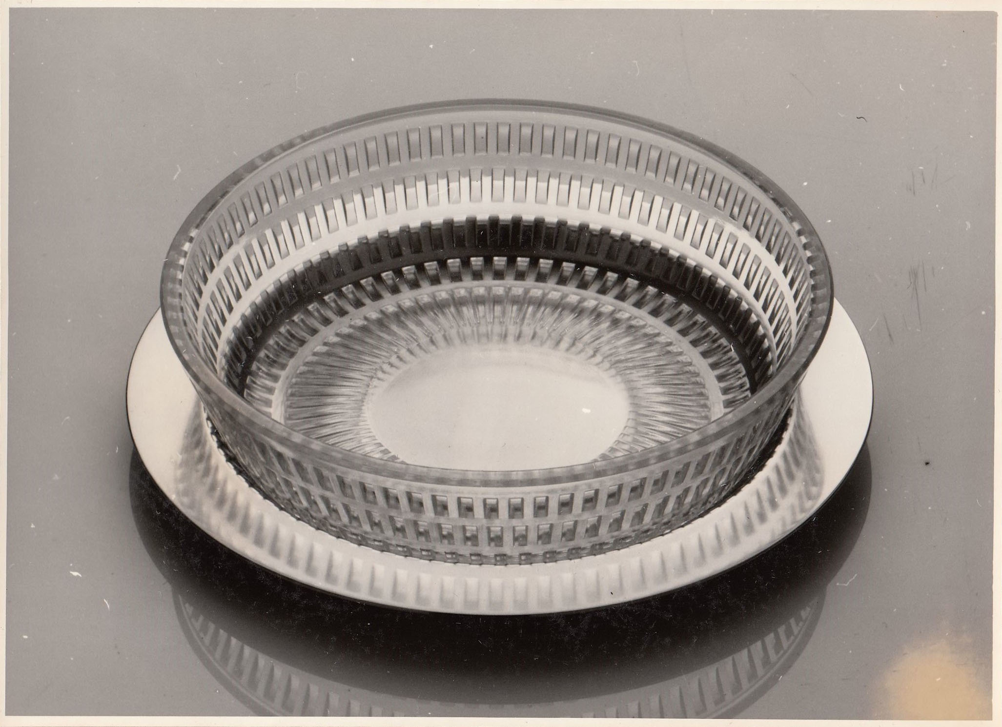 Glaskompotteller mit Unterteller  /WMF 1962