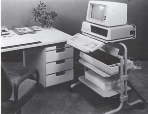 Mobiler Arbeitsplatz "Trolley MF 2" für PC/BTX