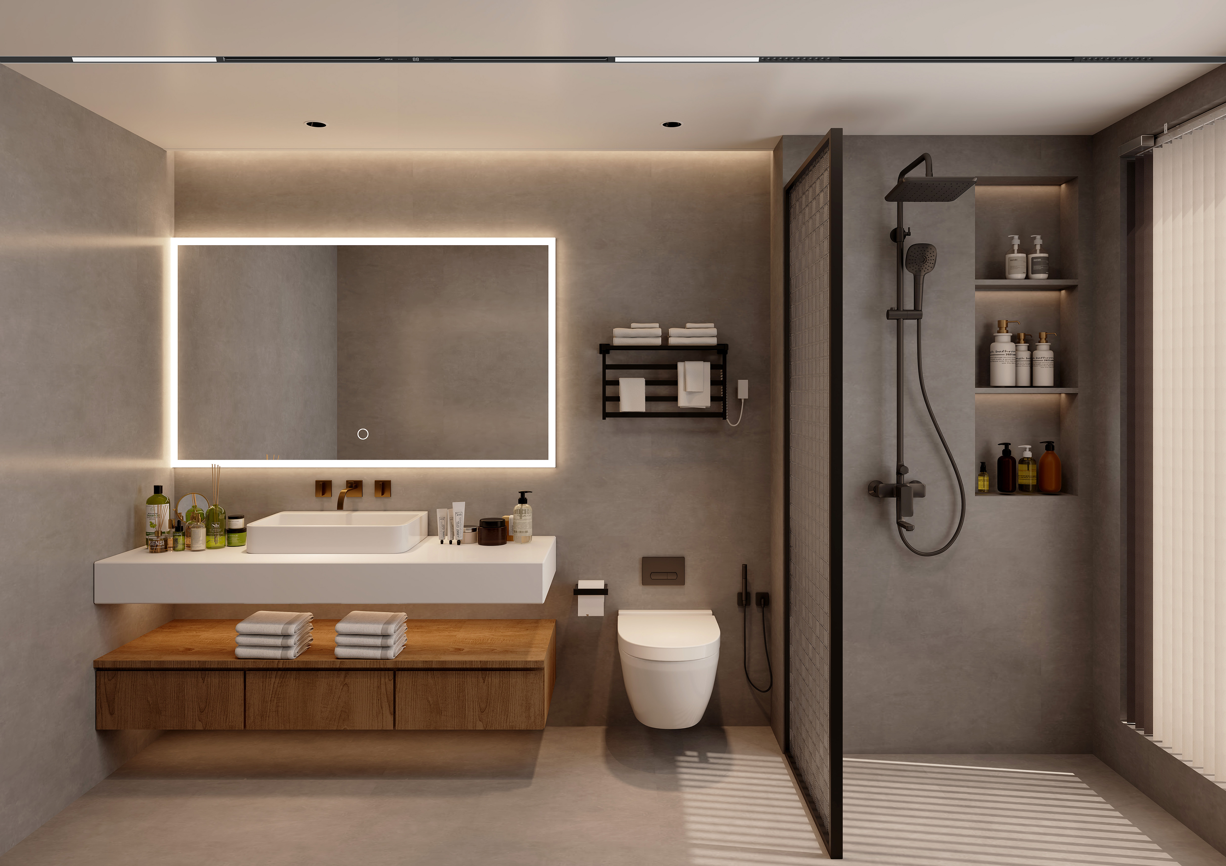 Aurora Series, Untra-narrow embedded bathroom heat