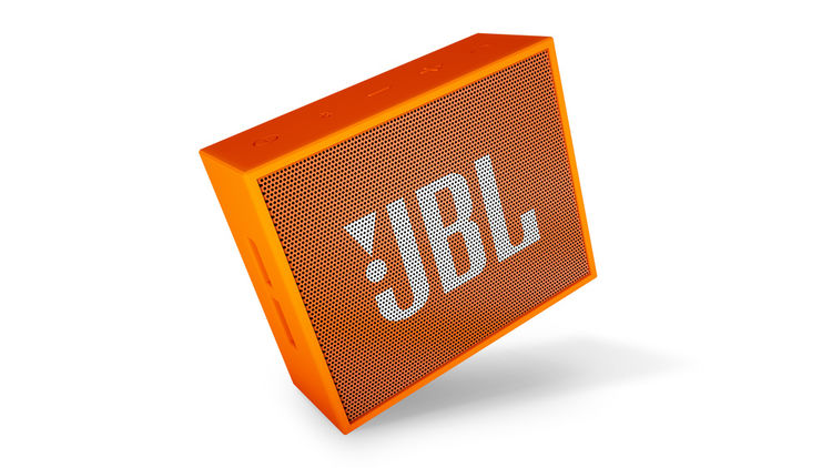 JBL Go portable bluetooth speaker in orange