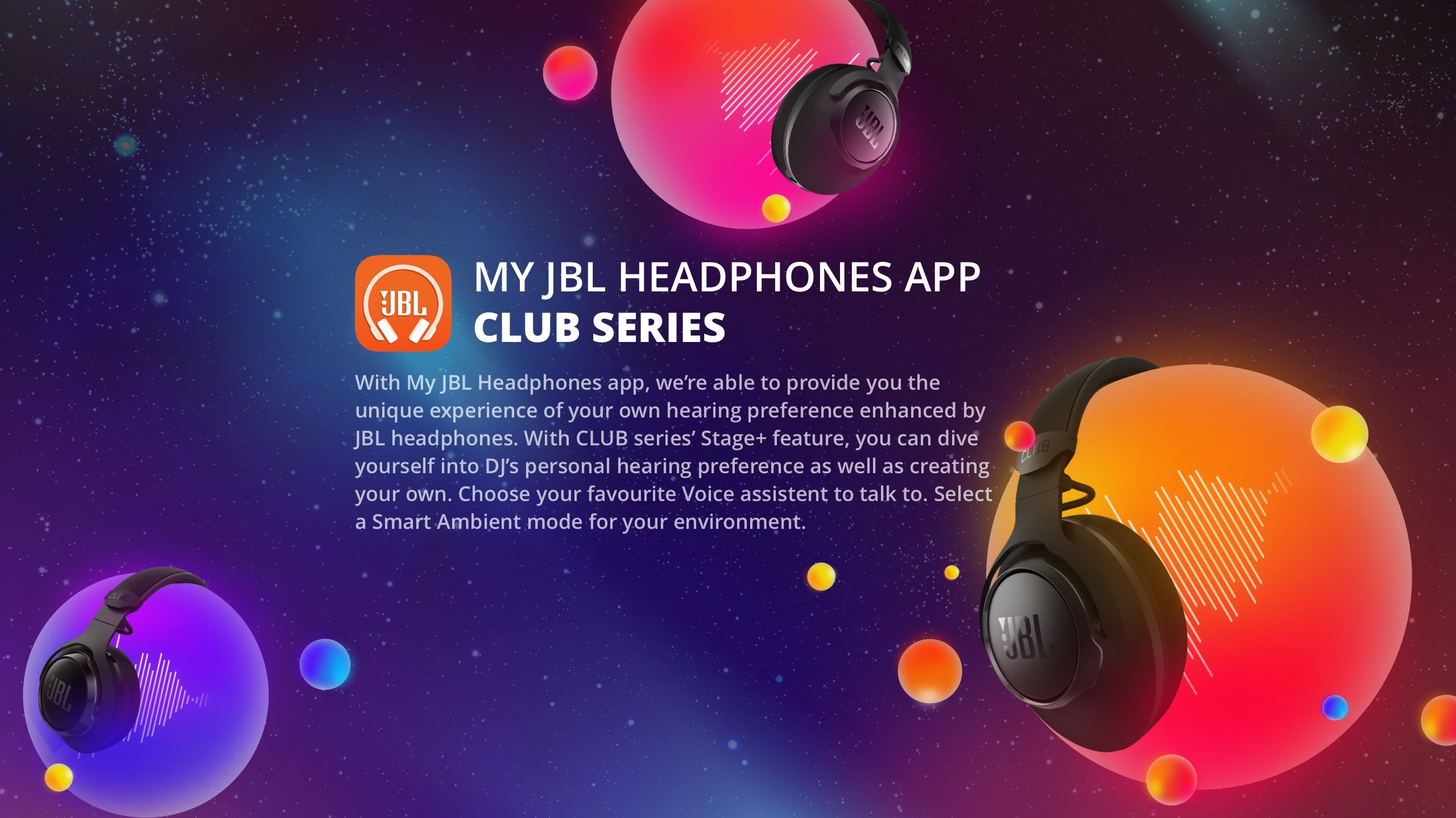 My JBL Headphones app - CLUB Series experience