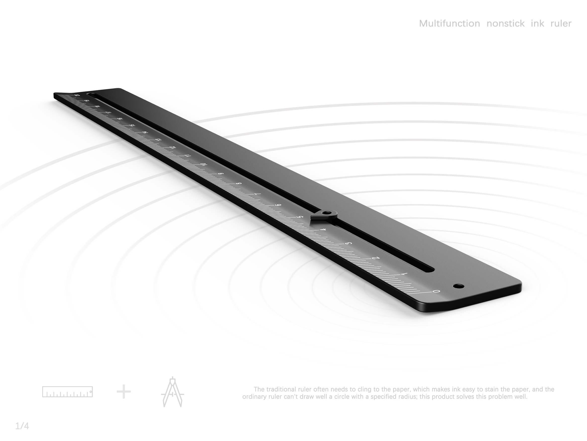 Multifunction nonstick ink  ruler