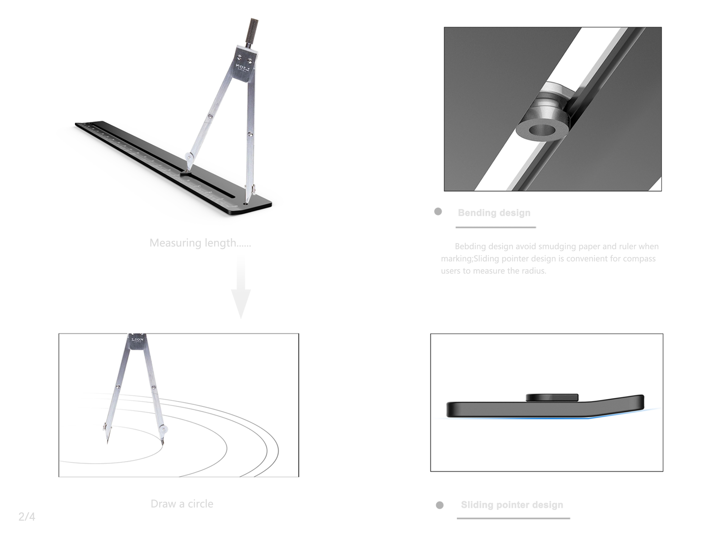 Multifunction nonstick ink  ruler