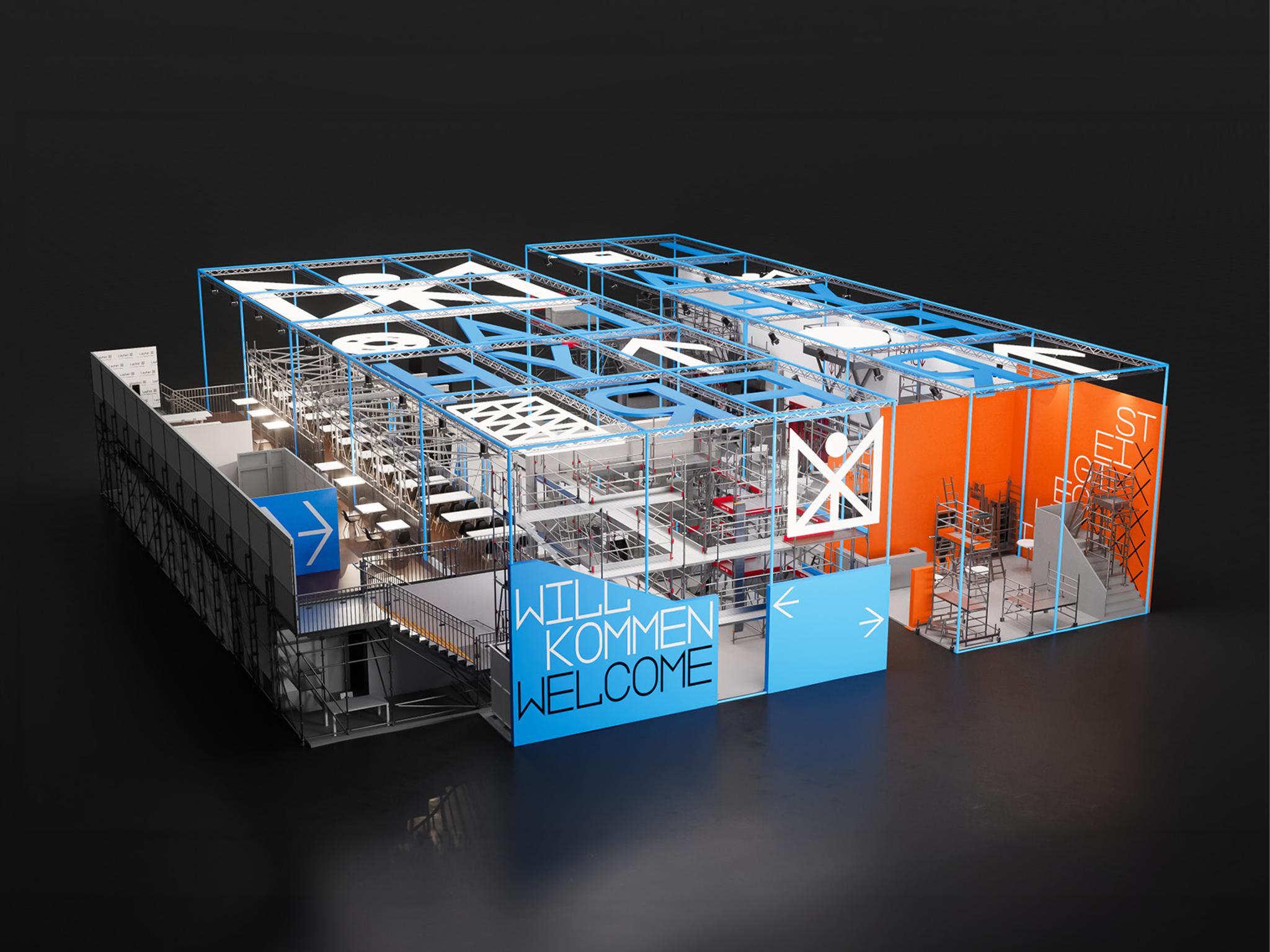 Layher - a brand design with a scaffolding system