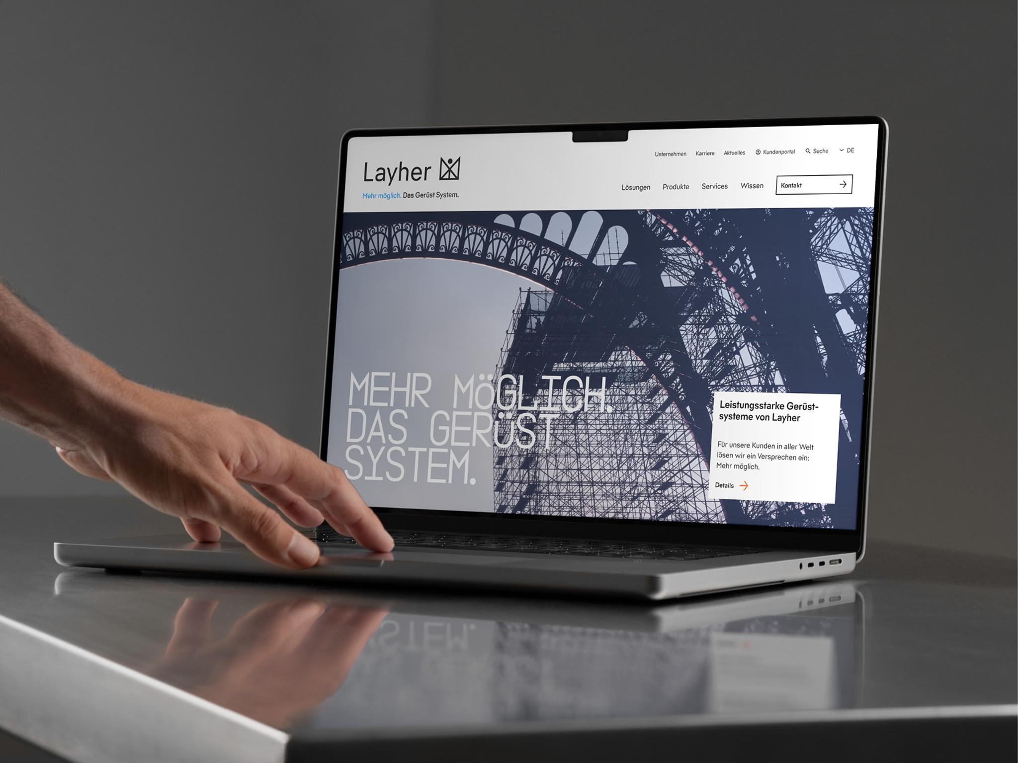 Layher - a brand design with a scaffolding system