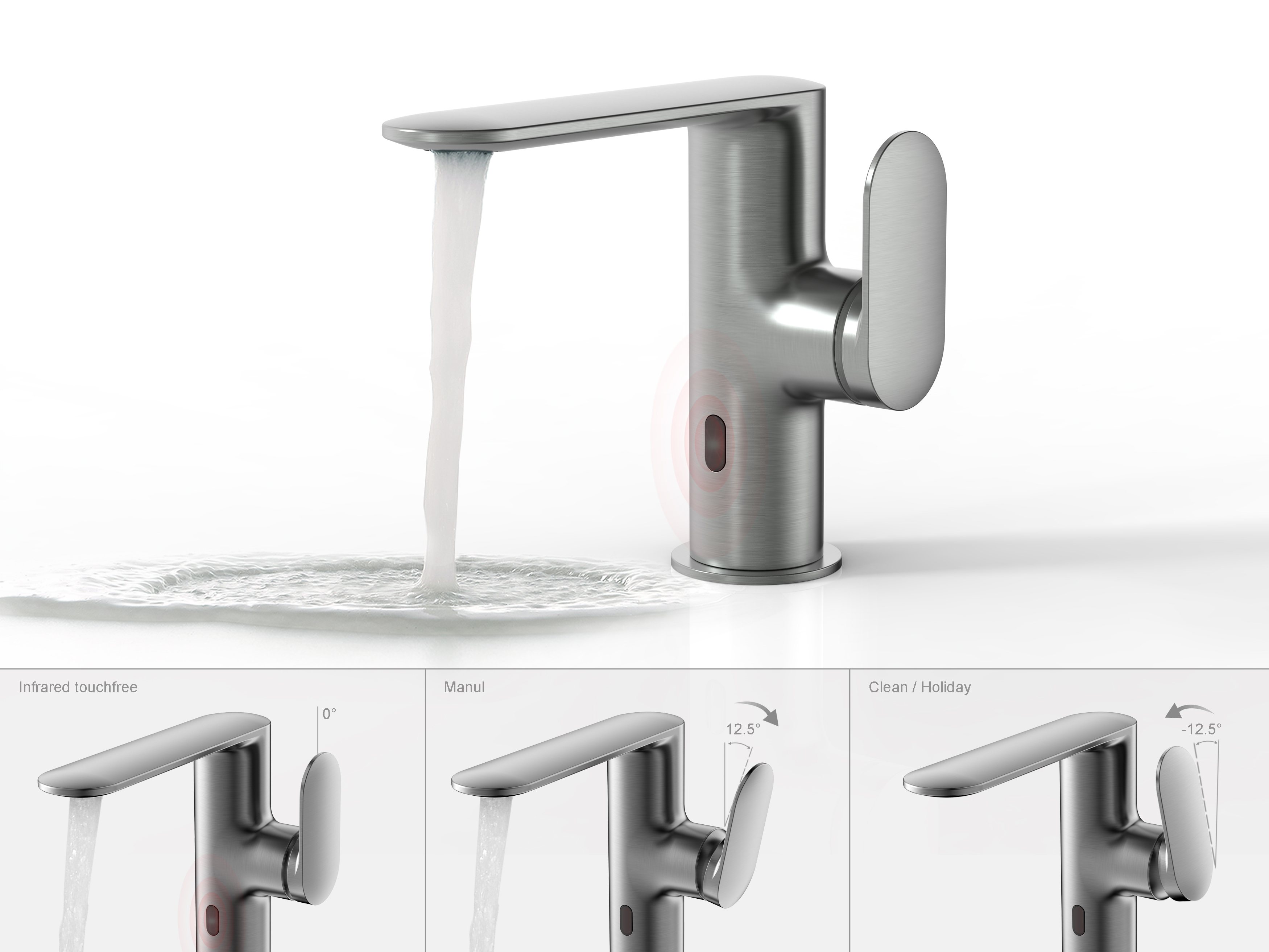 Phia-basin mixer with touchfree control