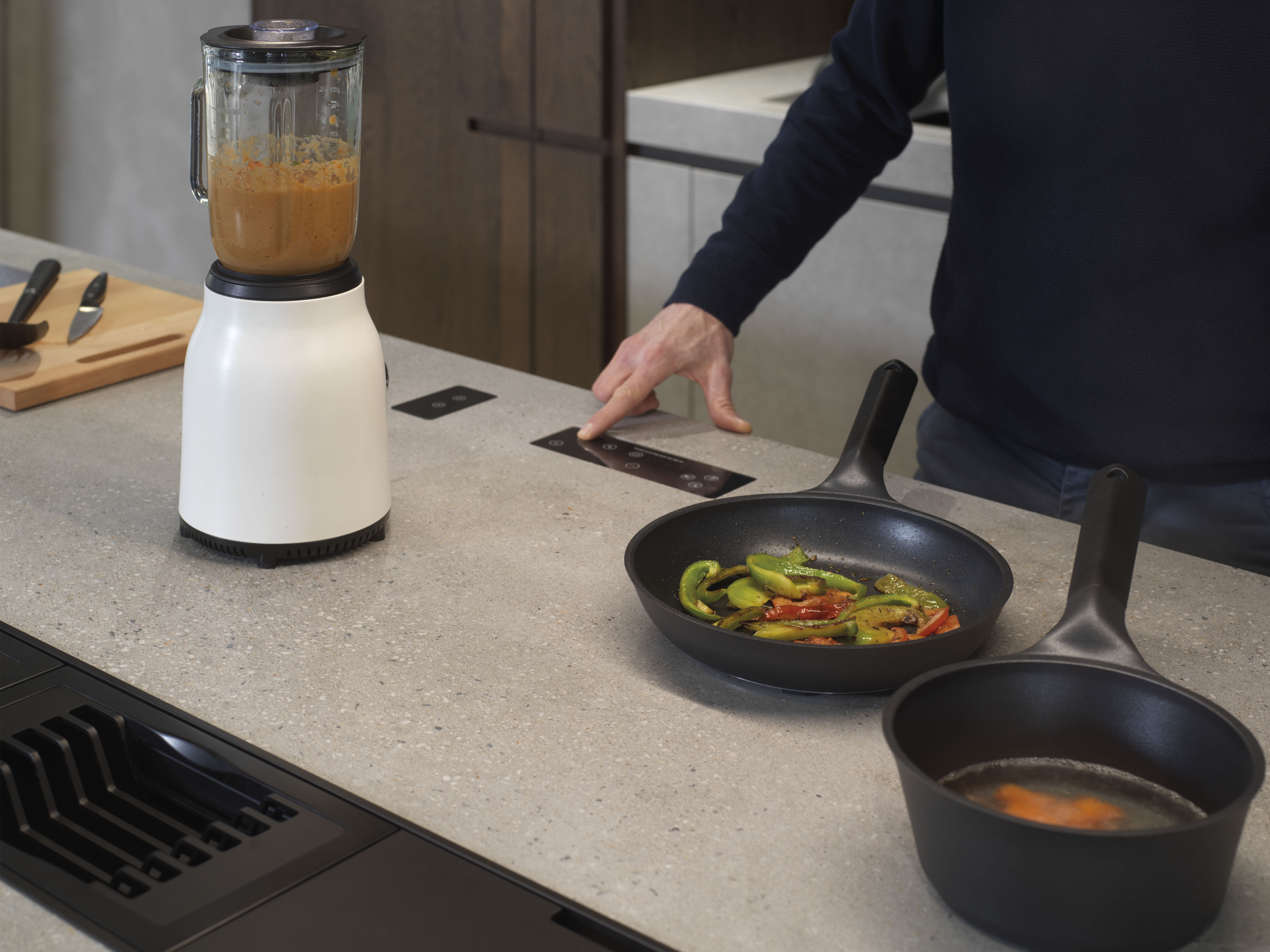Invisible cooktop with dual inductive technology