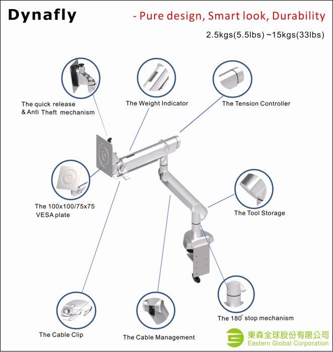 Dynafly Monitor Arm