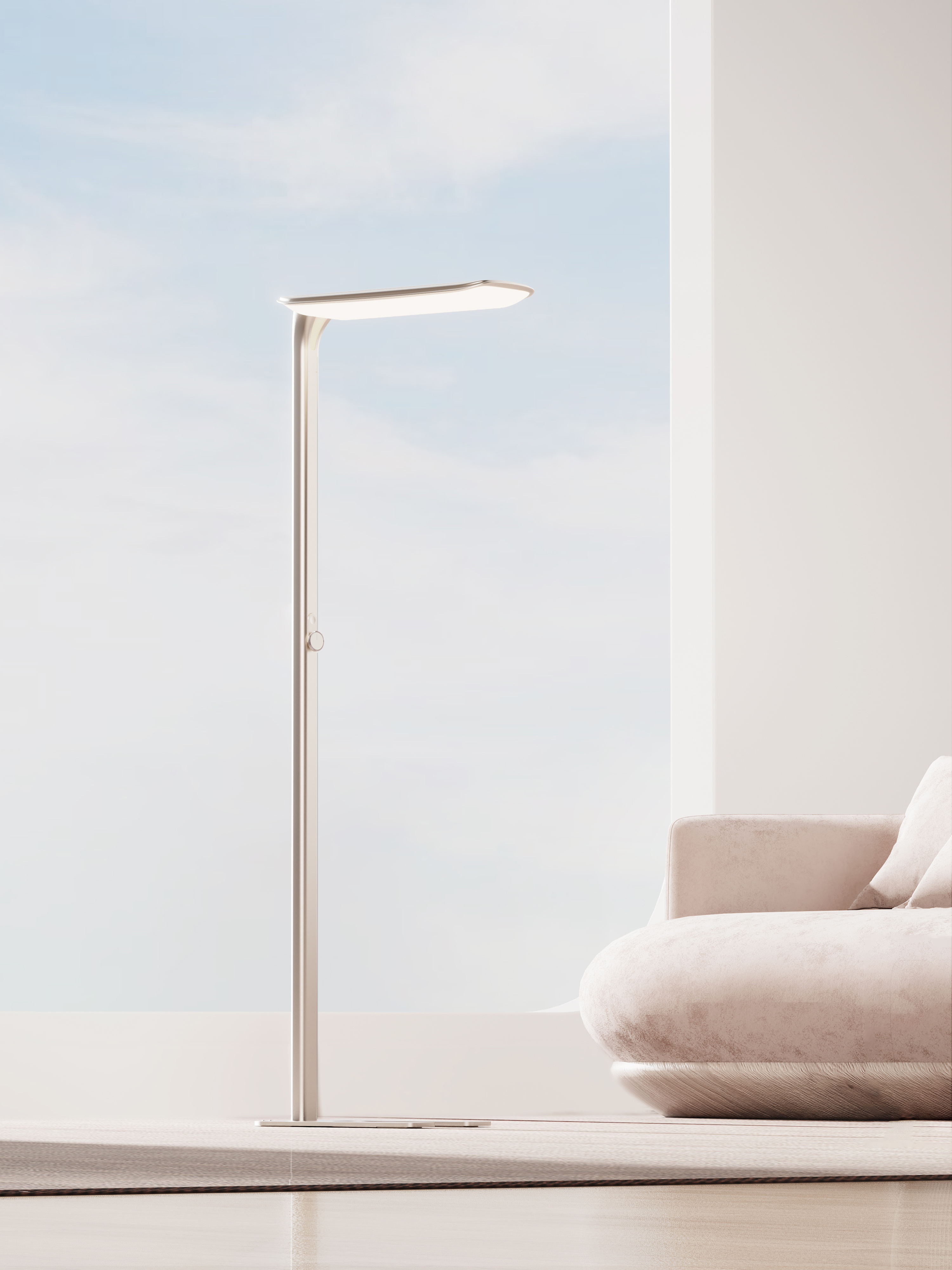 Curved screen vertical eye protection lamp