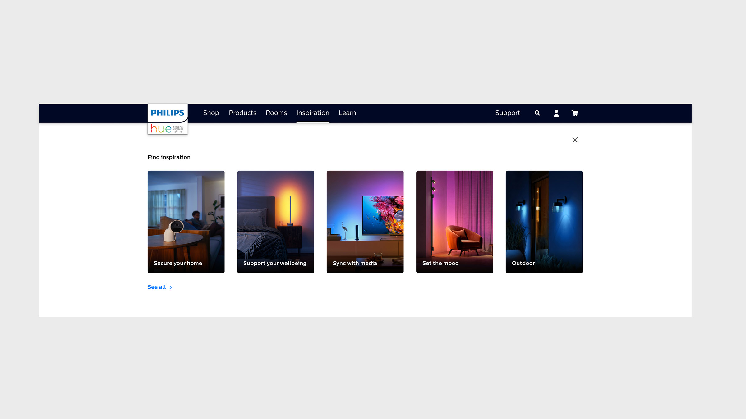 Philips-hue.com Navigation Menu