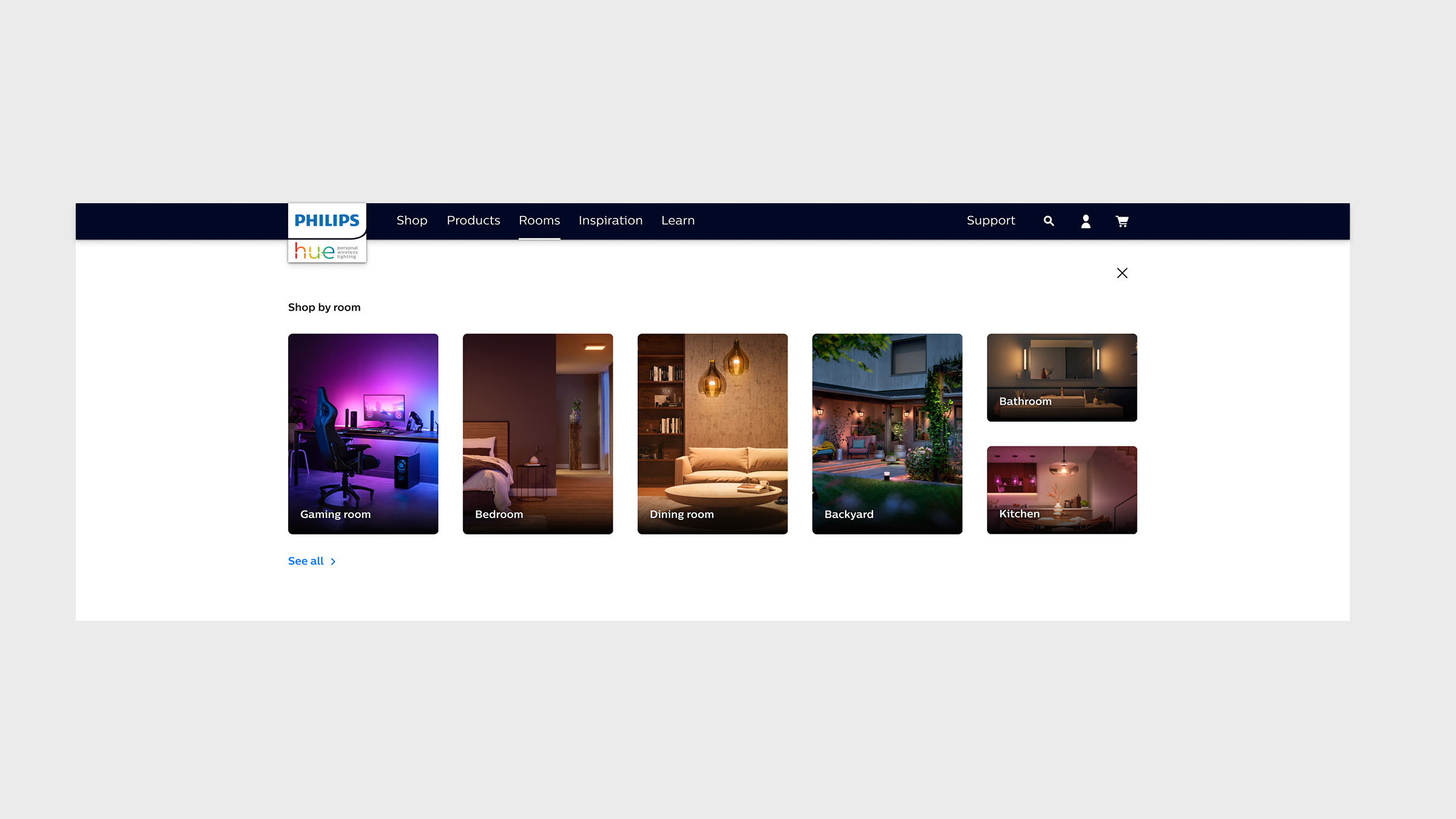 Philips-hue.com Navigation Menu