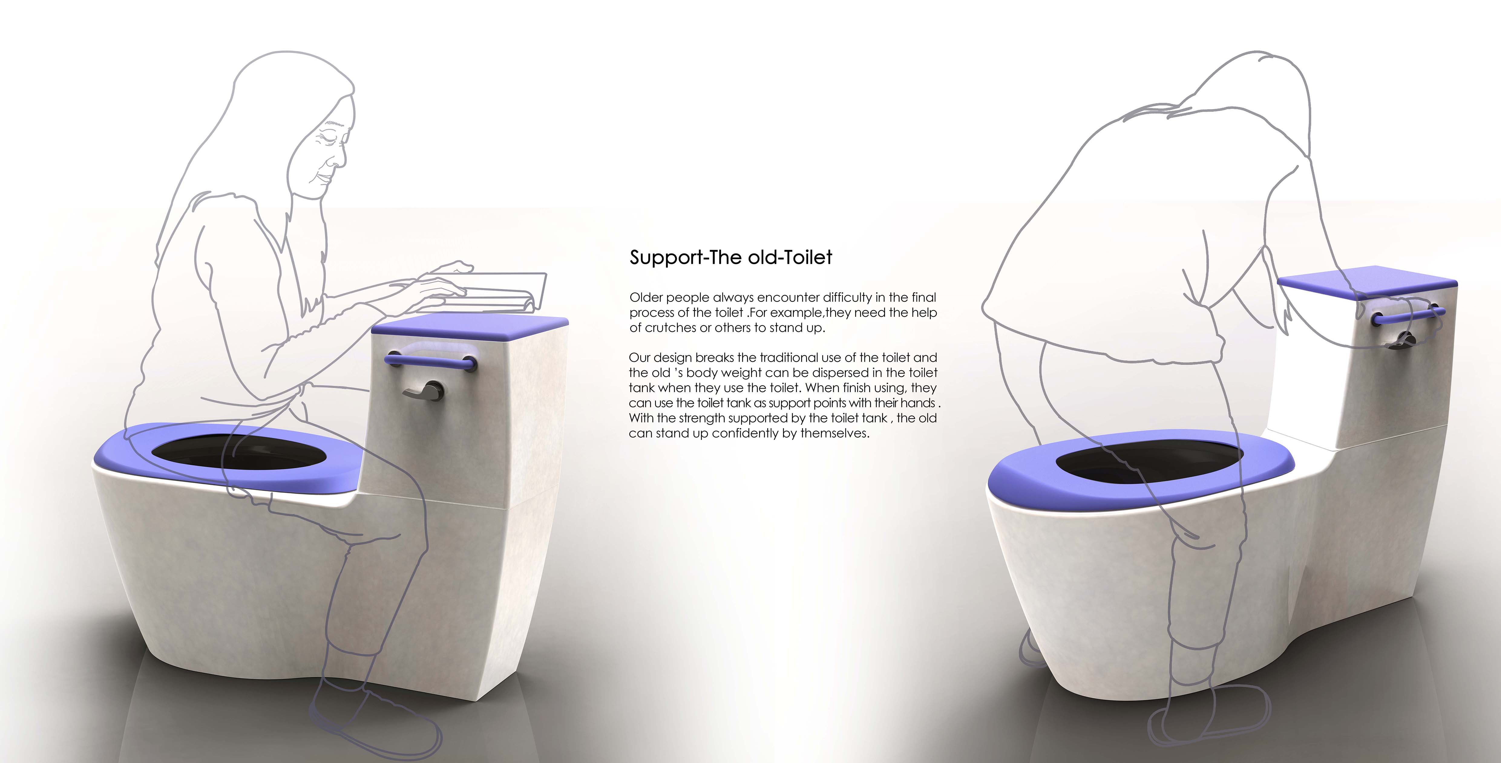 Support-The old-Toilet