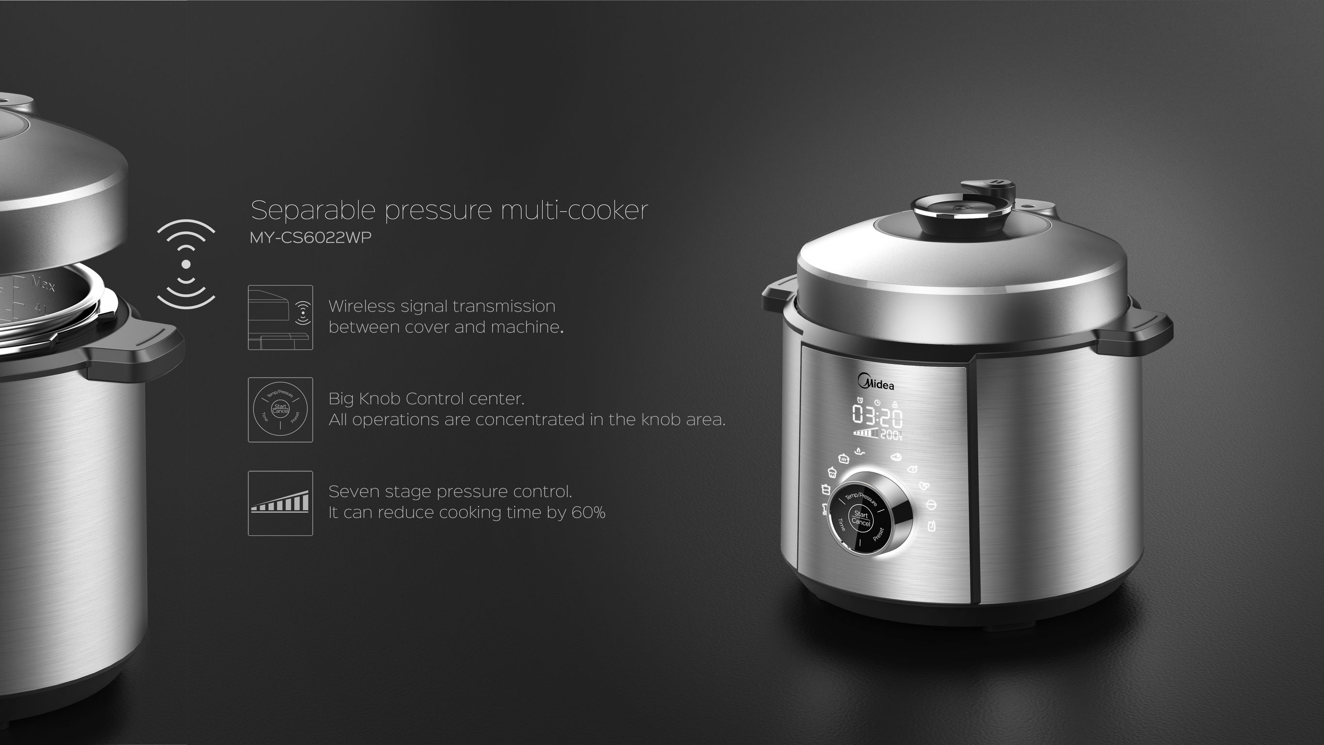 Separable pressure multi-cooker
