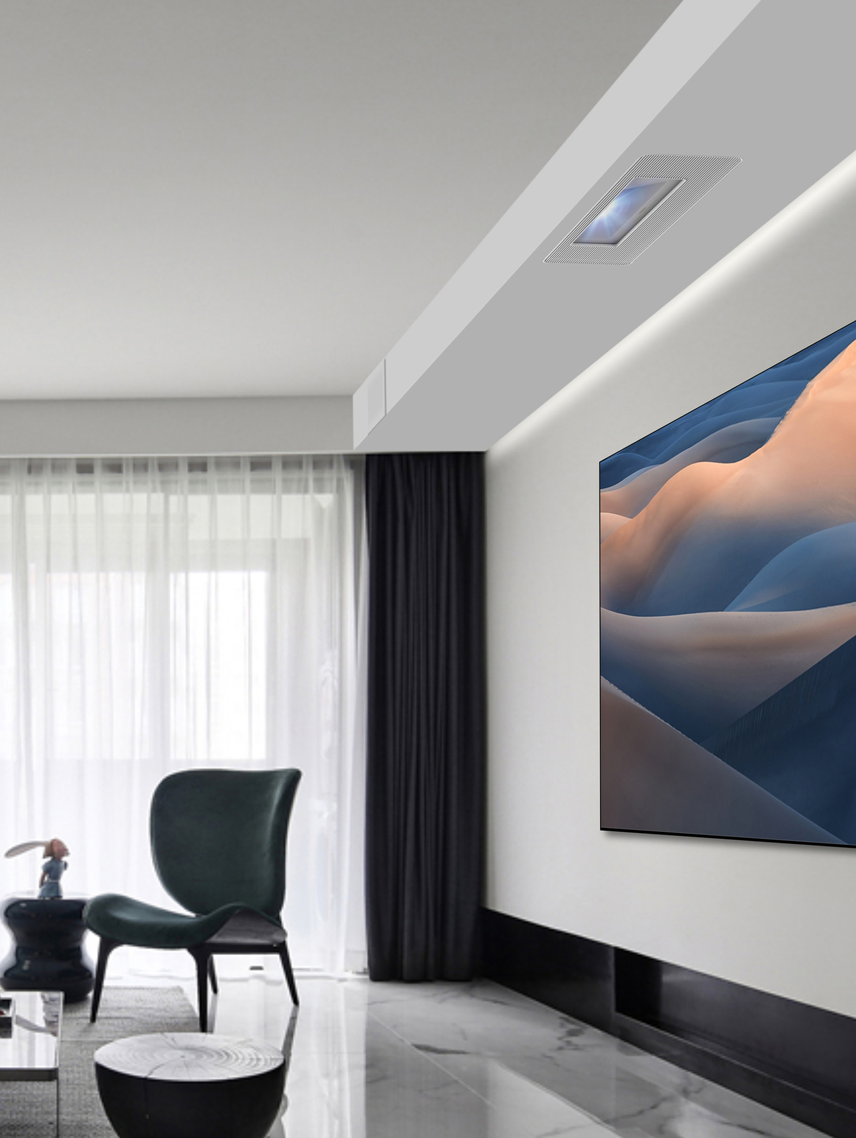 Front-mounted Ceiling Laser TV