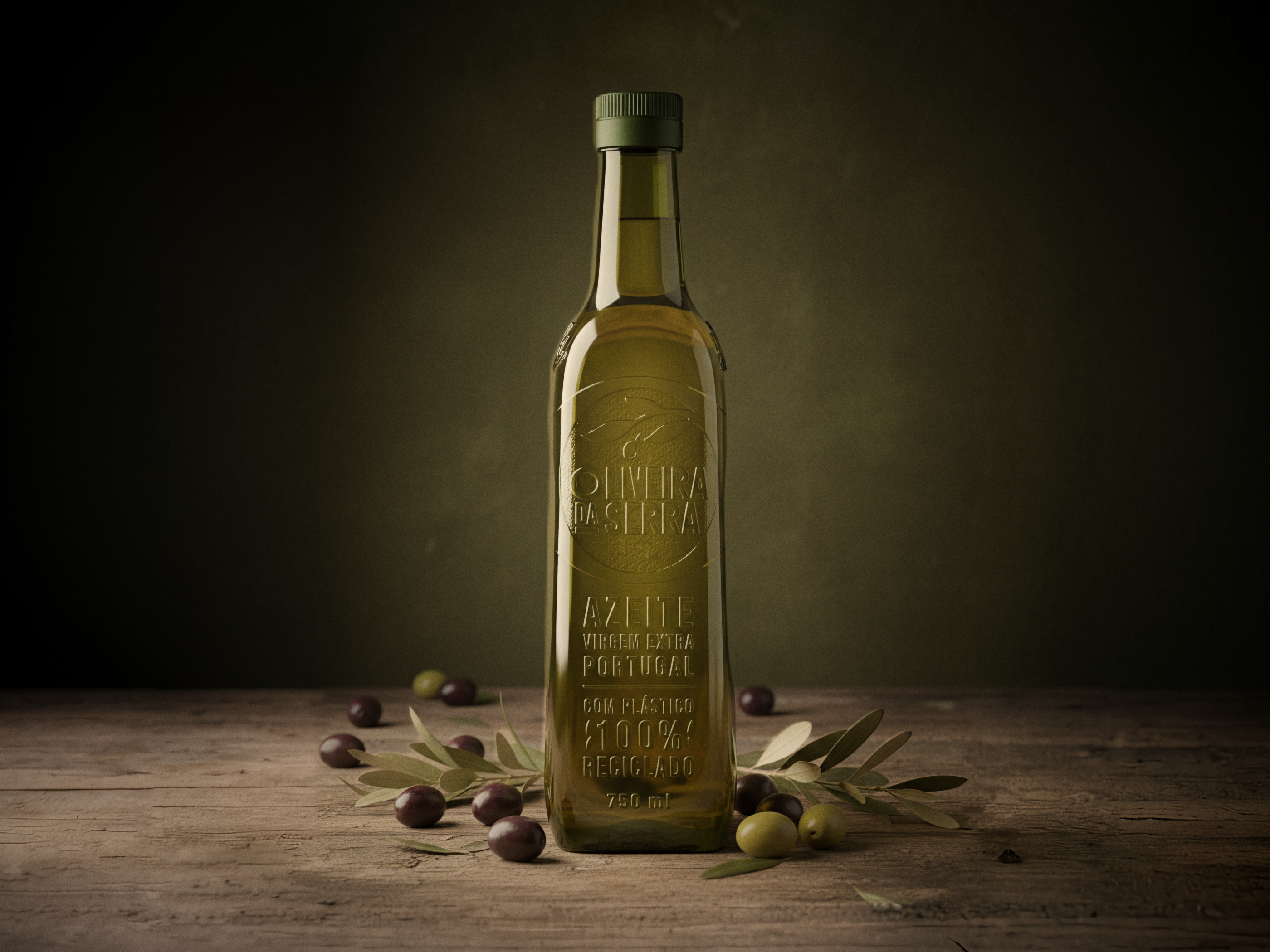 Unlabelled Oliveira da Serra Olive Oil Bottle