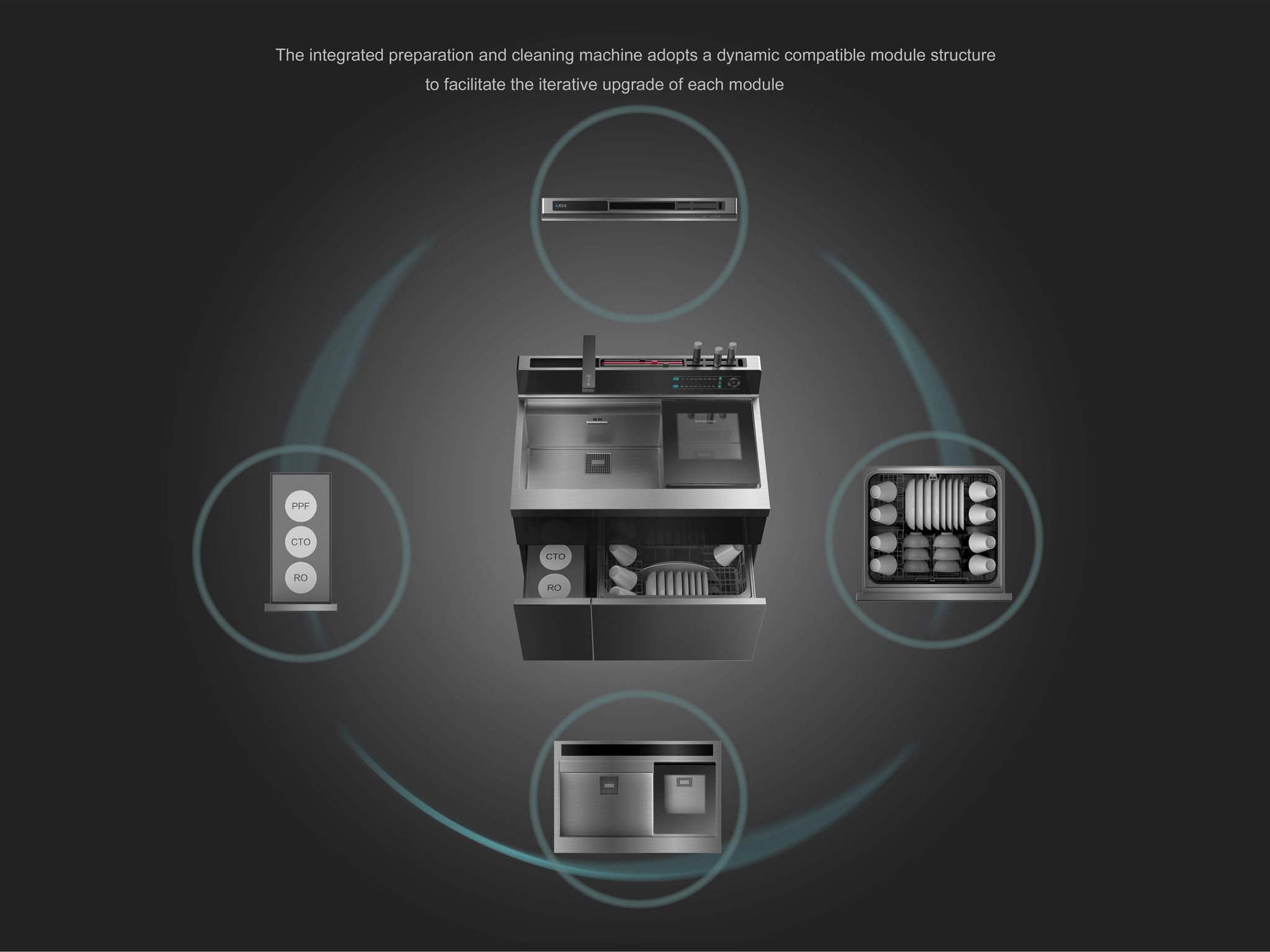 Integrated preparation and cleaning machine