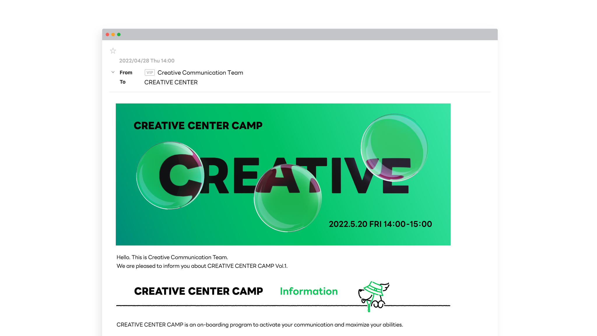 CREATIVE CENTER CLASS/CLUB/CAMP