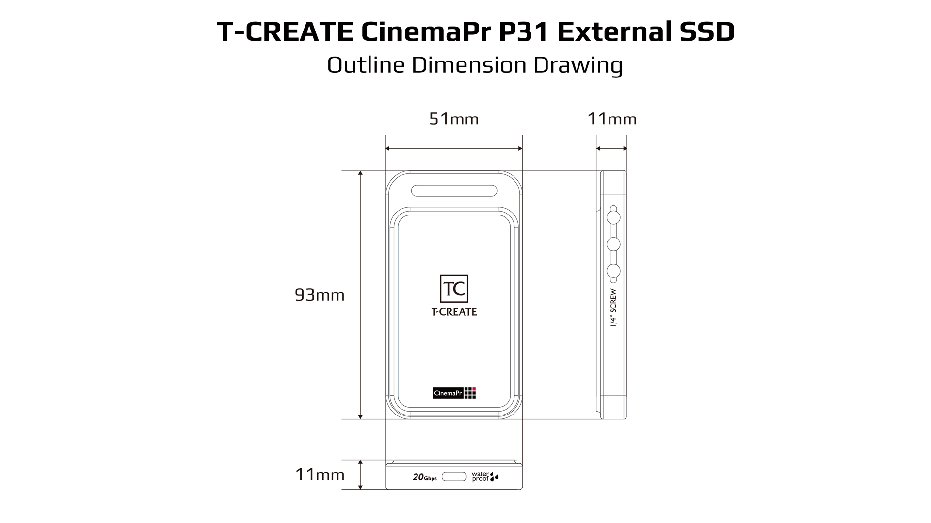 T-CREATE CinemaPr P31 External SSD