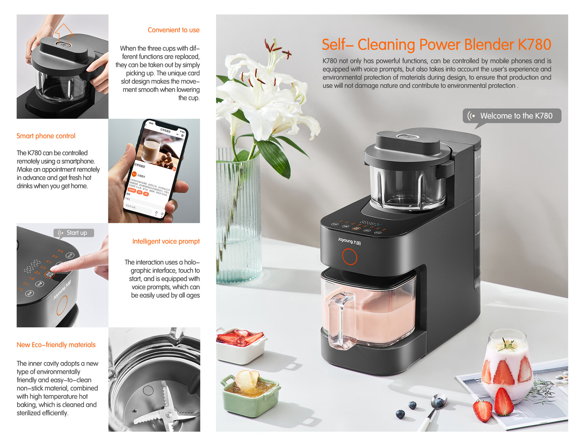 Self-cleaning power blender K780