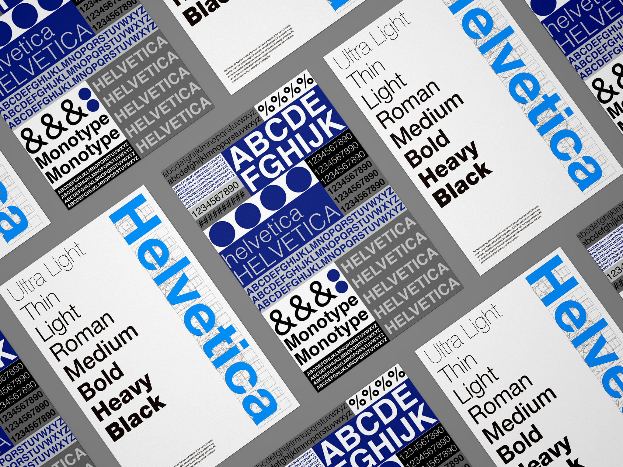 Posters of Monotype Helvetica now & DIN