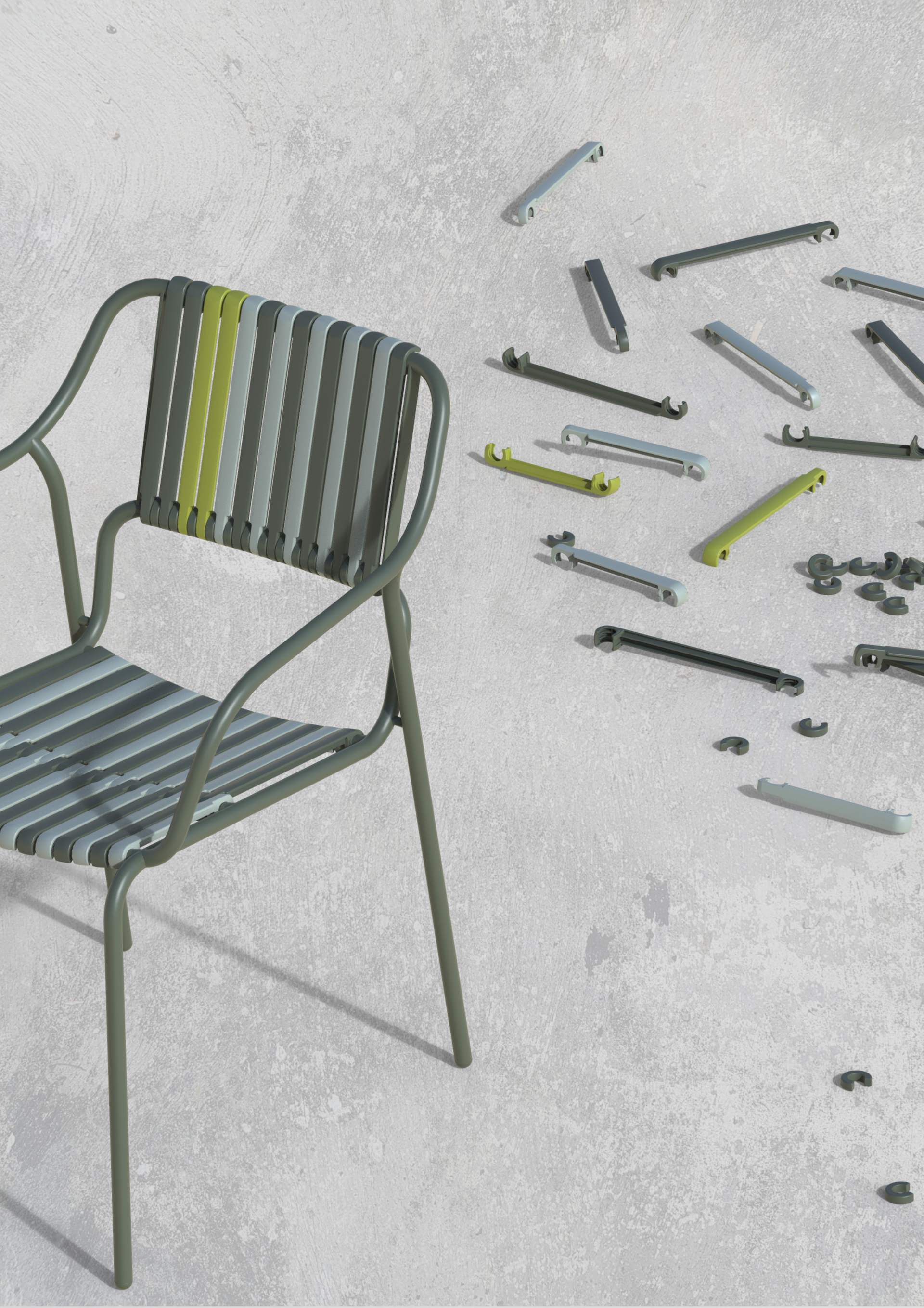 “KADA” Plastic strip chair series