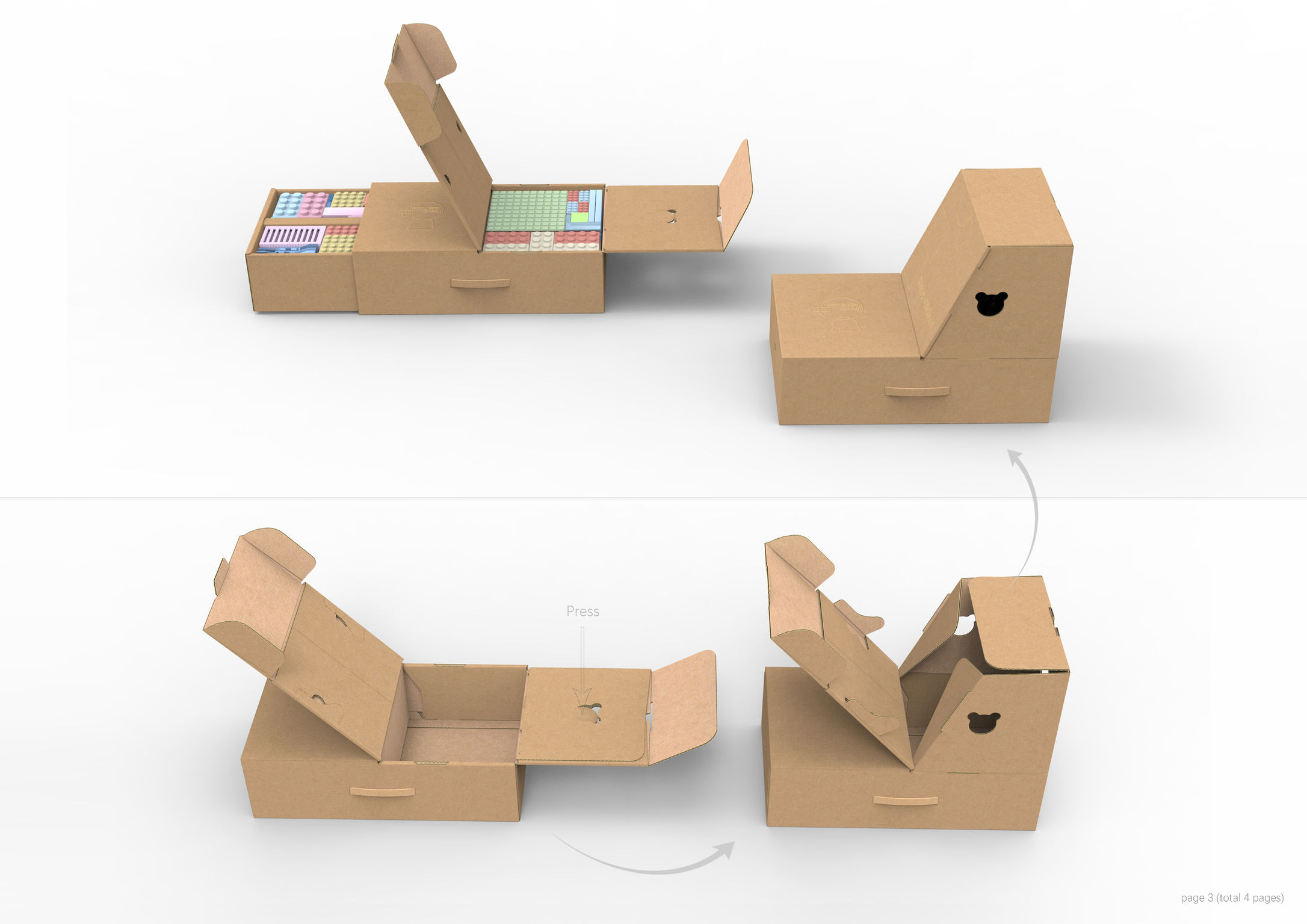 Variable packaging for children's building blocks
