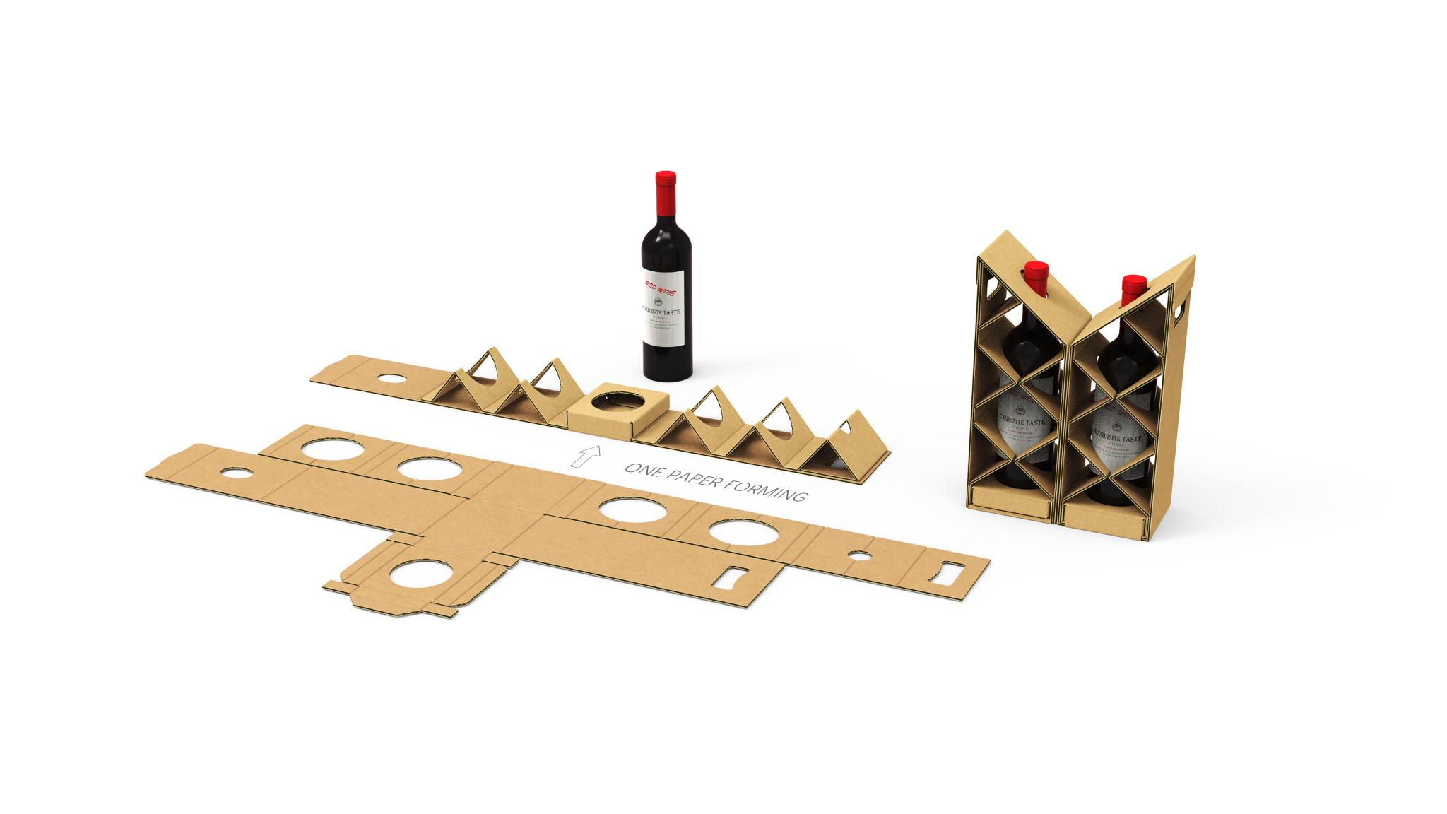 Artisanal Paper-Based Red Wine Packaging