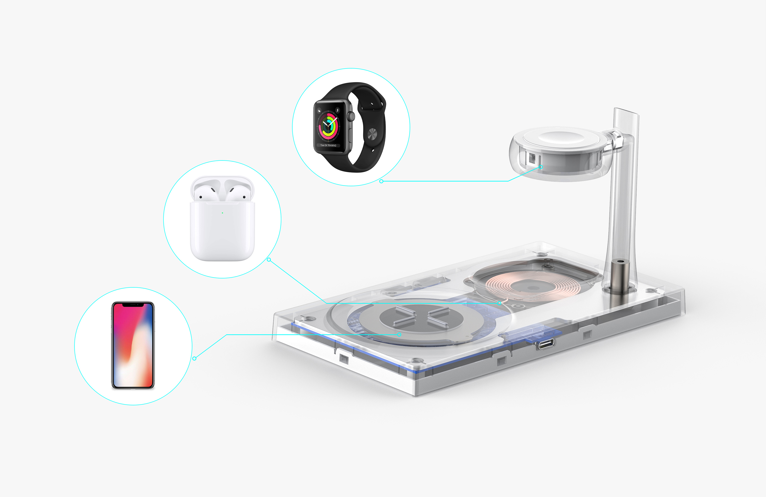 FD14 3 in 1 Wireless Charging Station