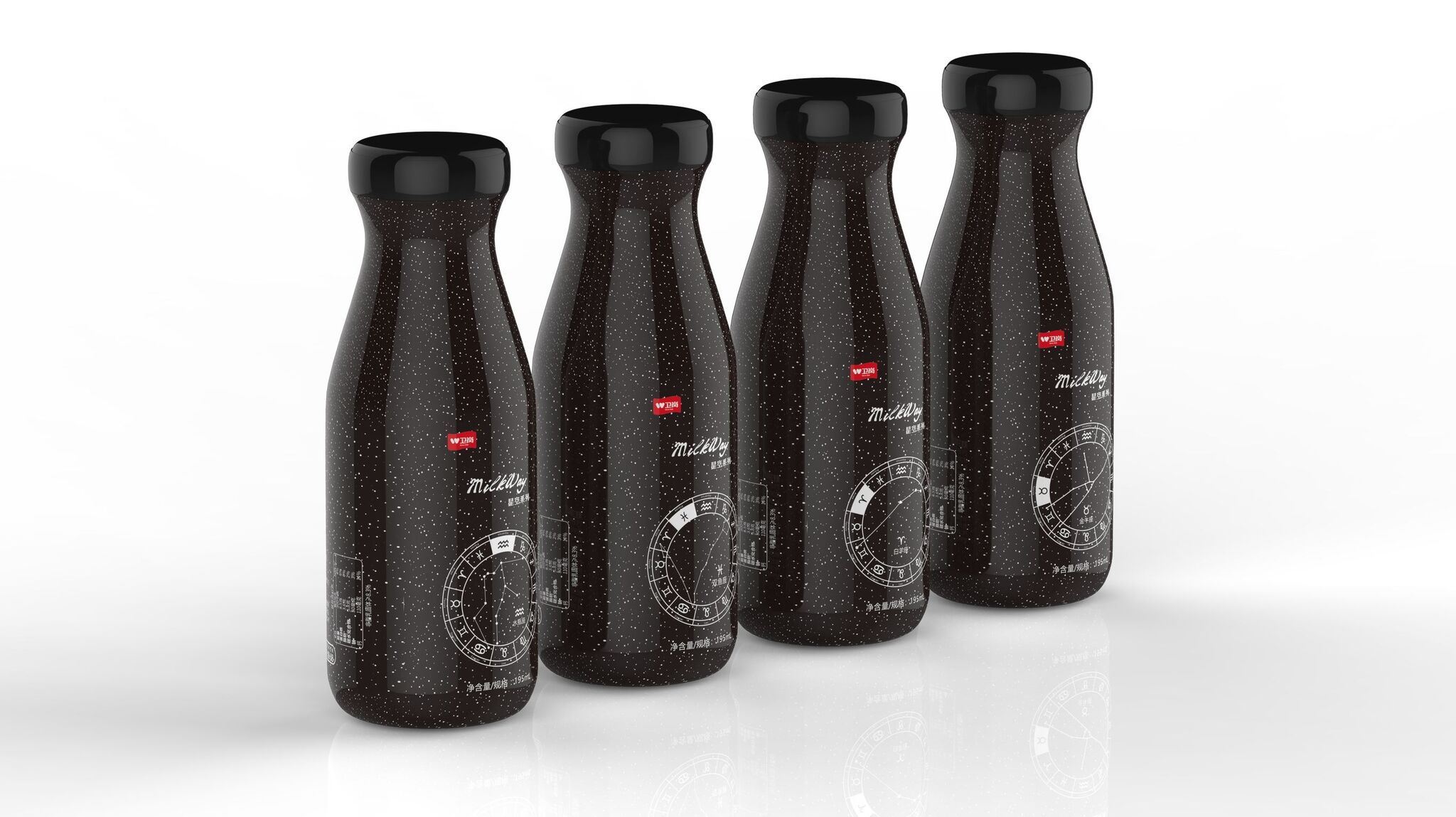 Milk packaging & starry sky Projection