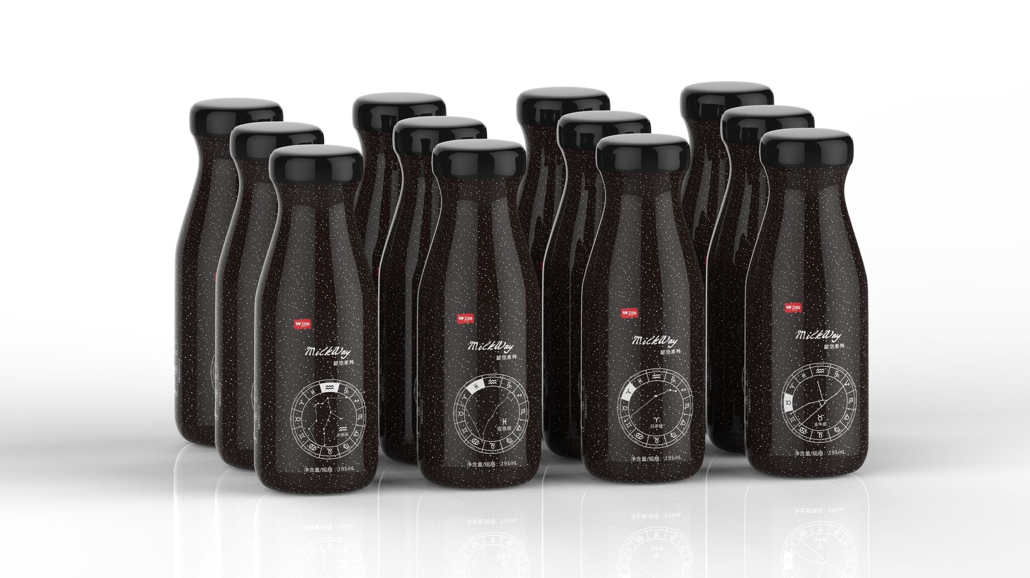 Milk packaging & starry sky Projection