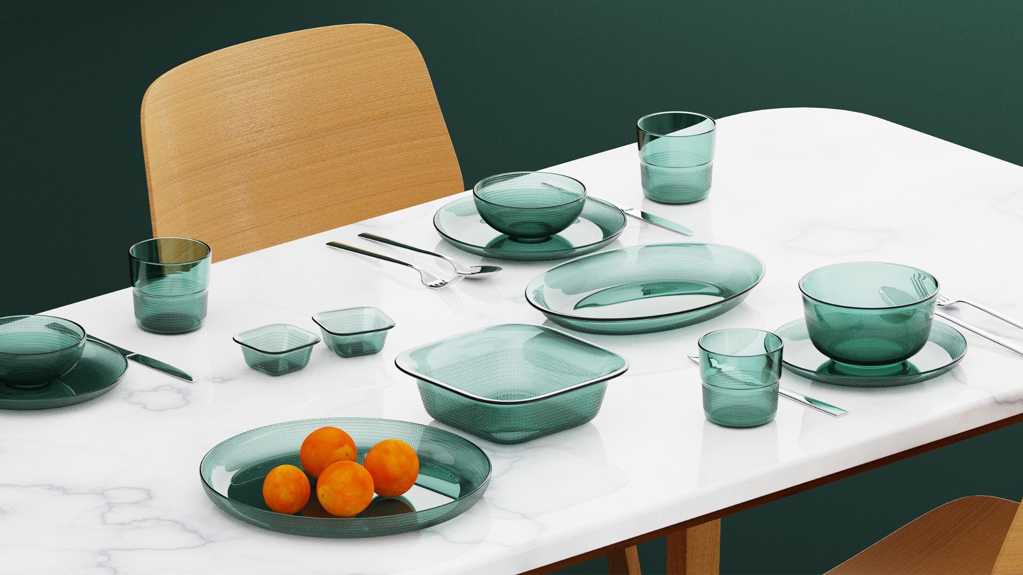Revived Colorful Glass Dinnerware