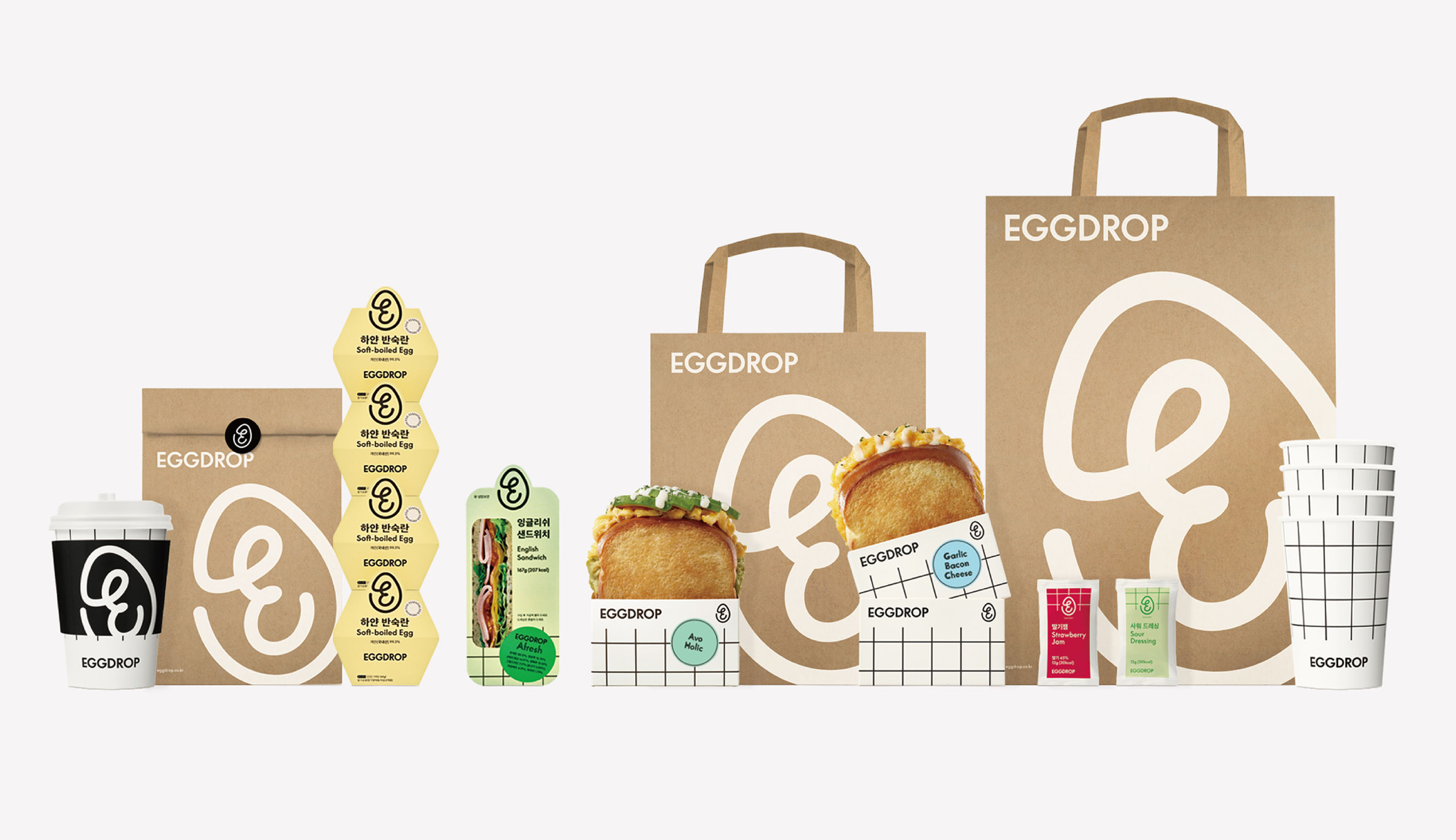 EGGDROP identity branding, healthy sandwich franchise
