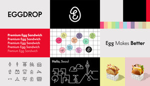 EGGDROP identity branding, healthy sandwich franchise