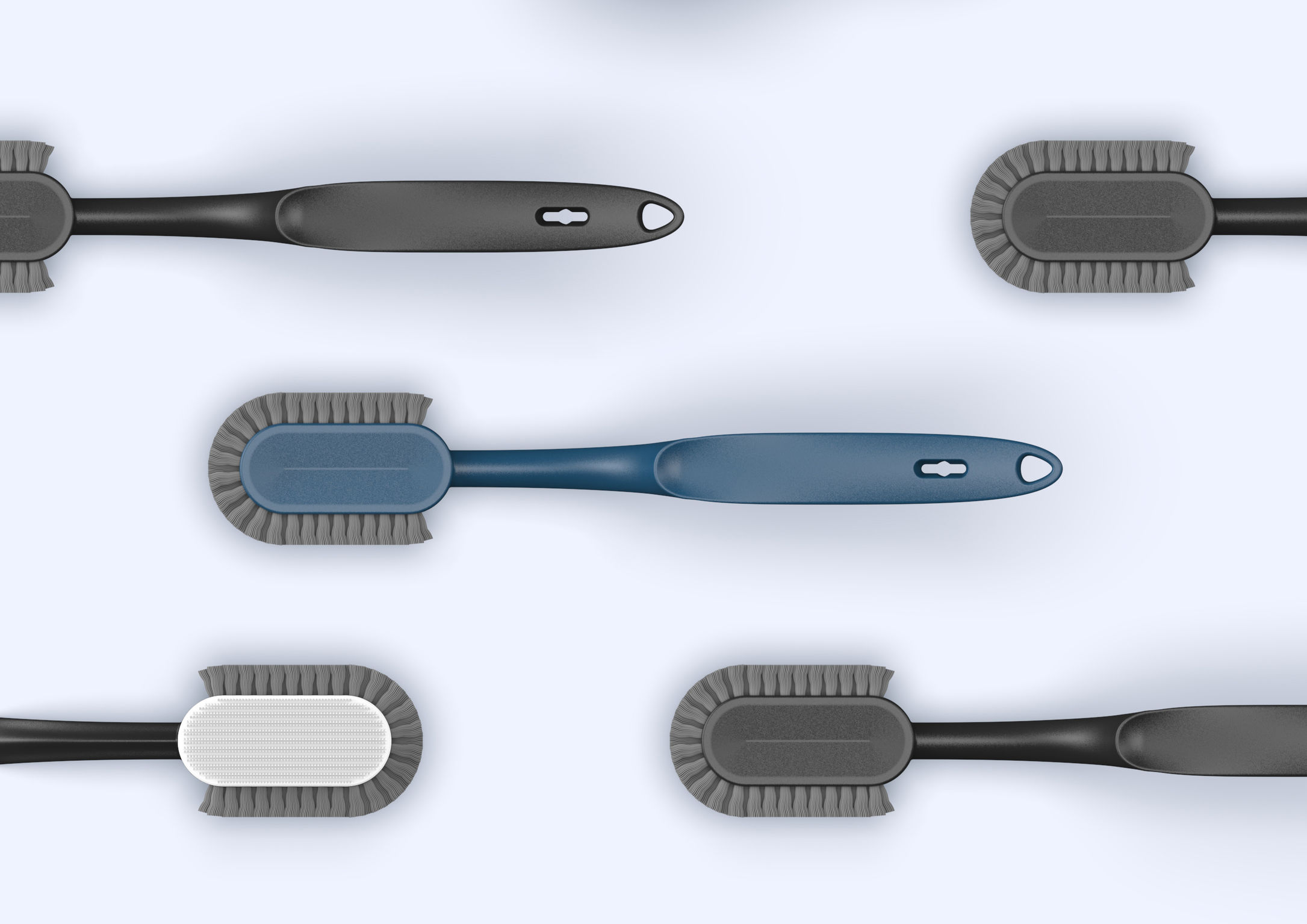 U-shaped soft-bristle shoe brush