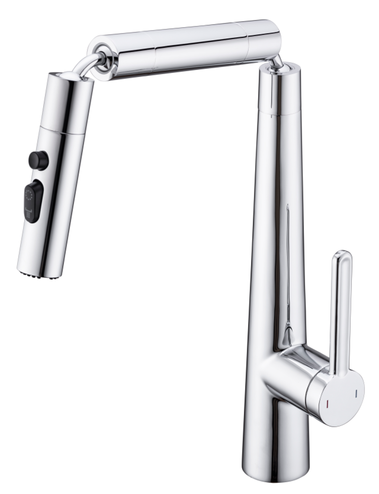 Three-section kitchen faucet