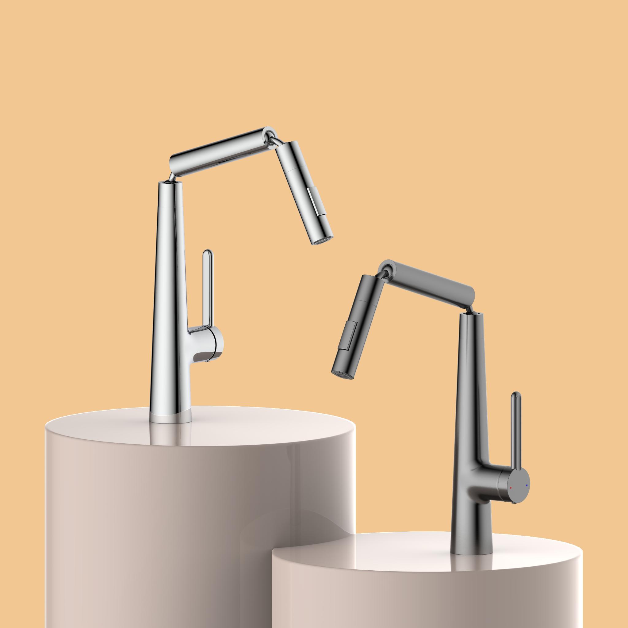 Three-section kitchen faucet