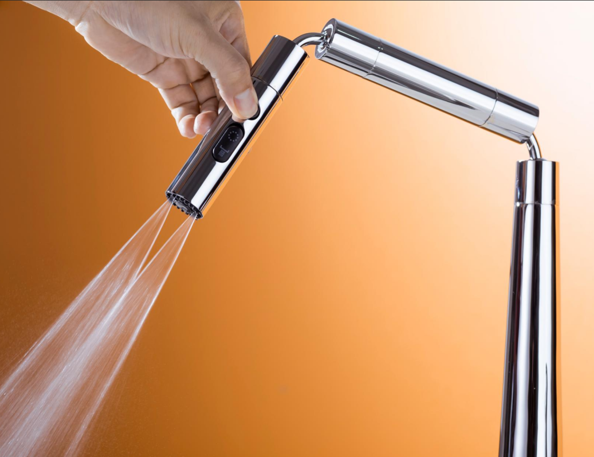 Three-section kitchen faucet