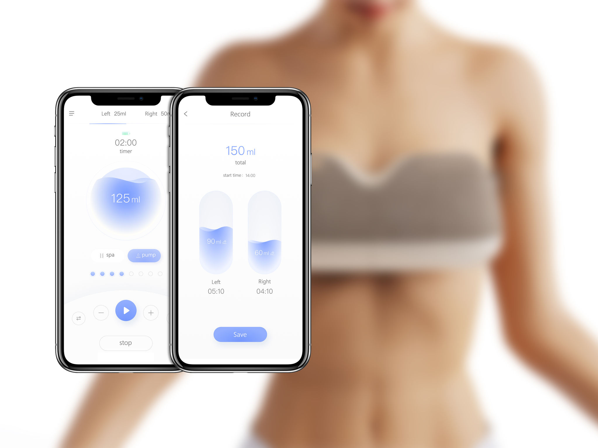 Integrated wearable massage breast pump