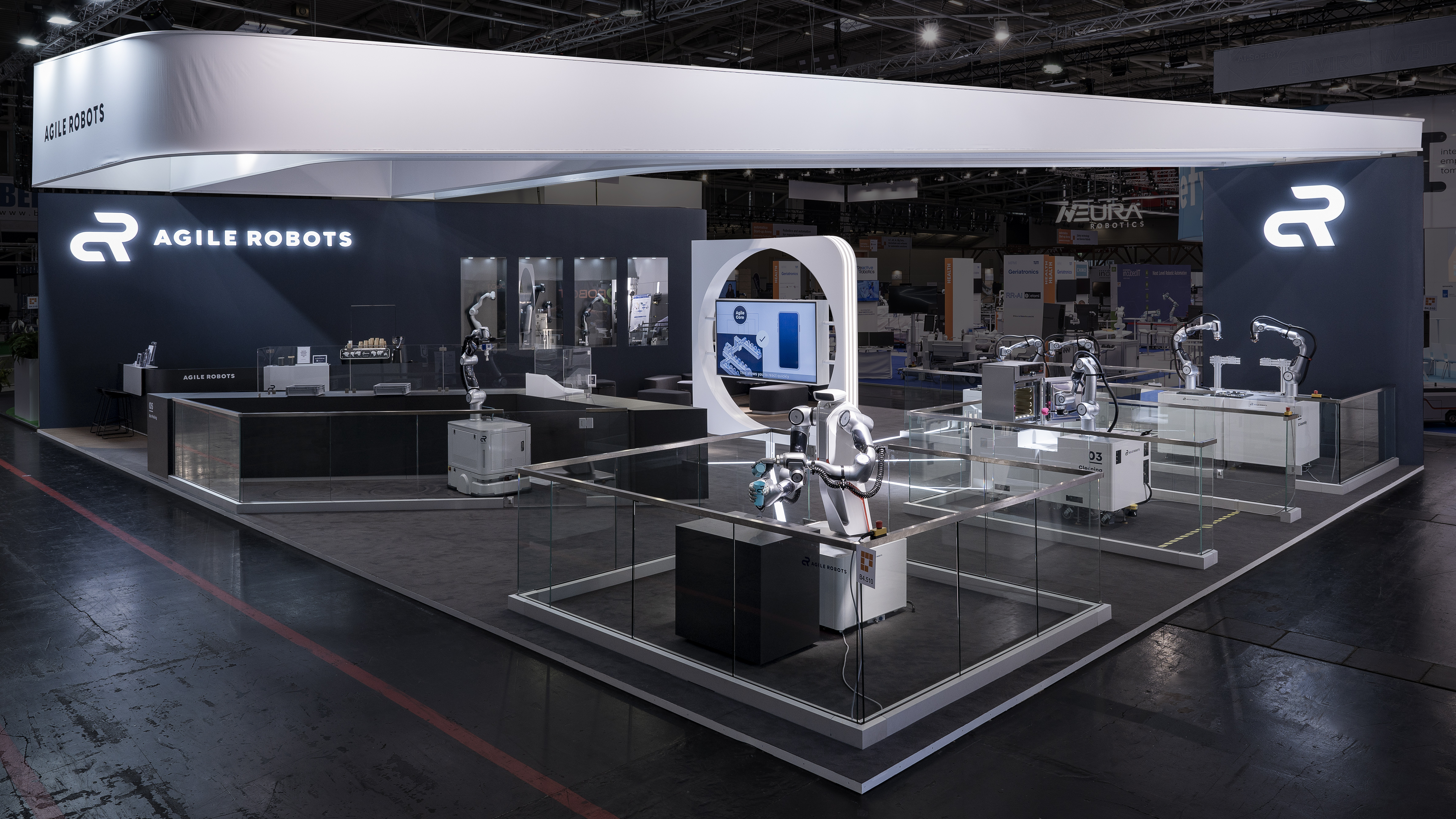 Exhibition booth of Agile Robots at automatica