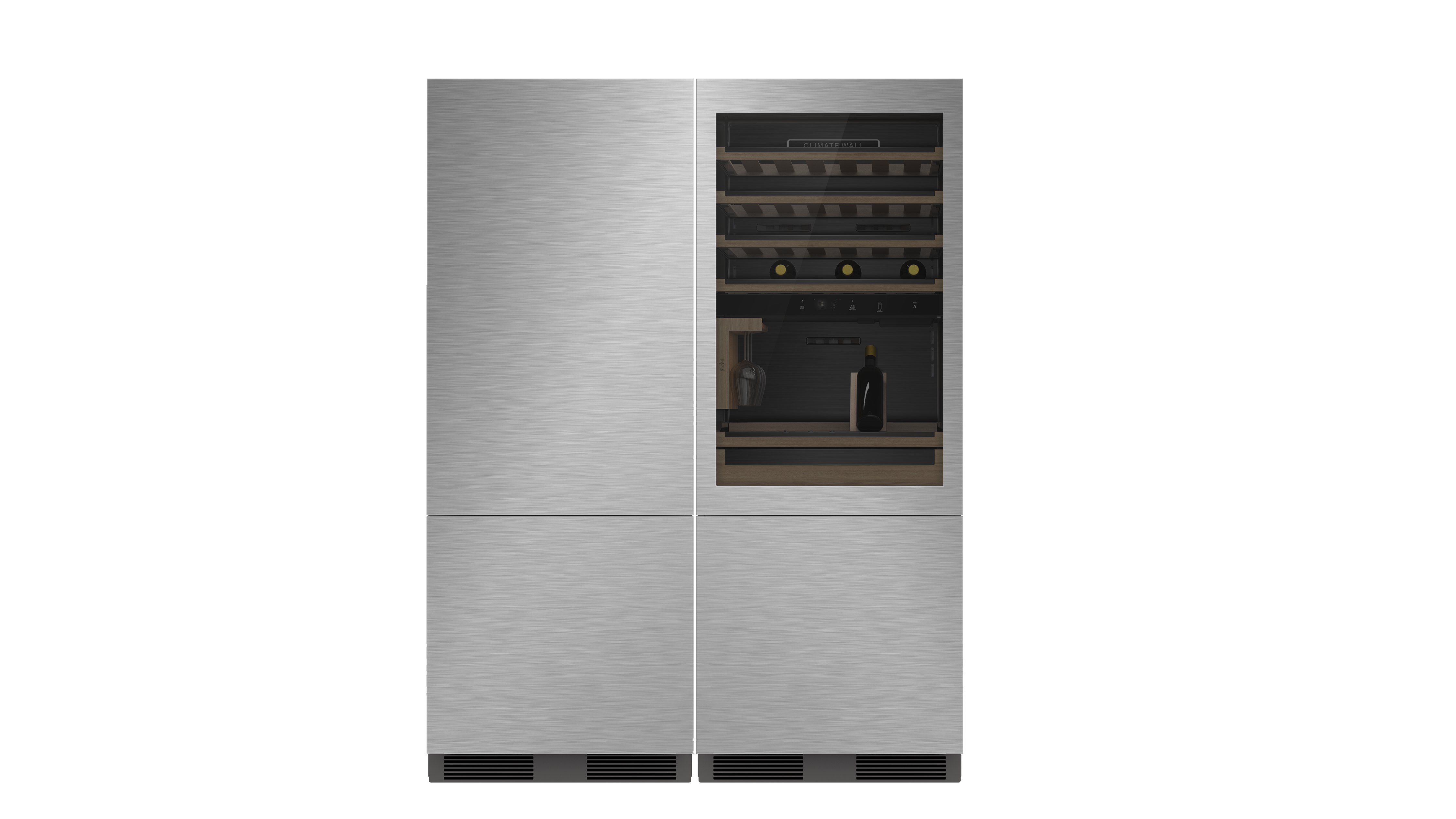 Overlay Wine cabinet and refrigeration combination
