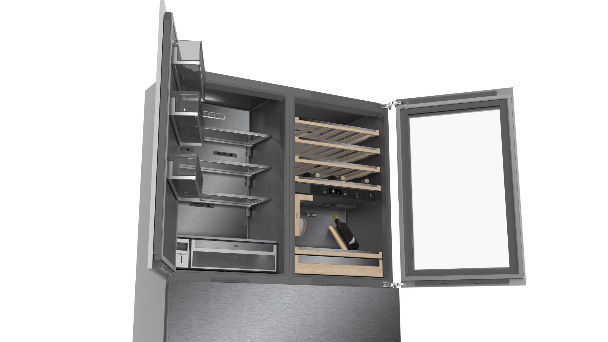 Overlay Wine cabinet and refrigeration combination