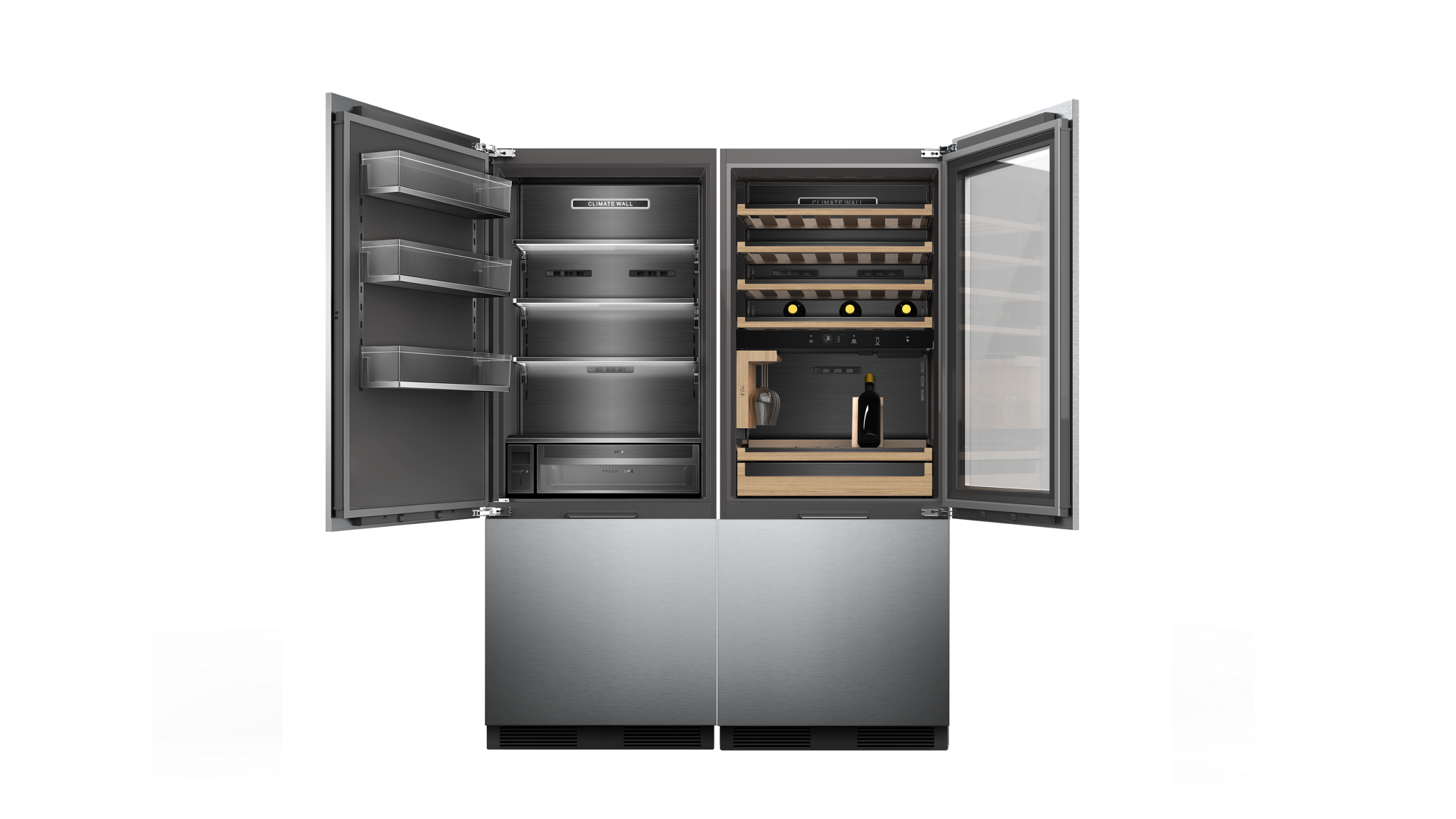 Overlay Wine cabinet and refrigeration combination