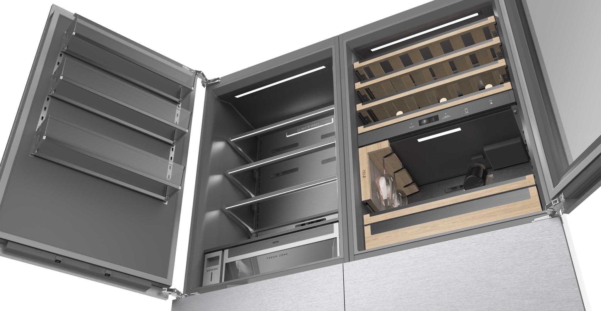 Overlay Wine cabinet and refrigeration combination