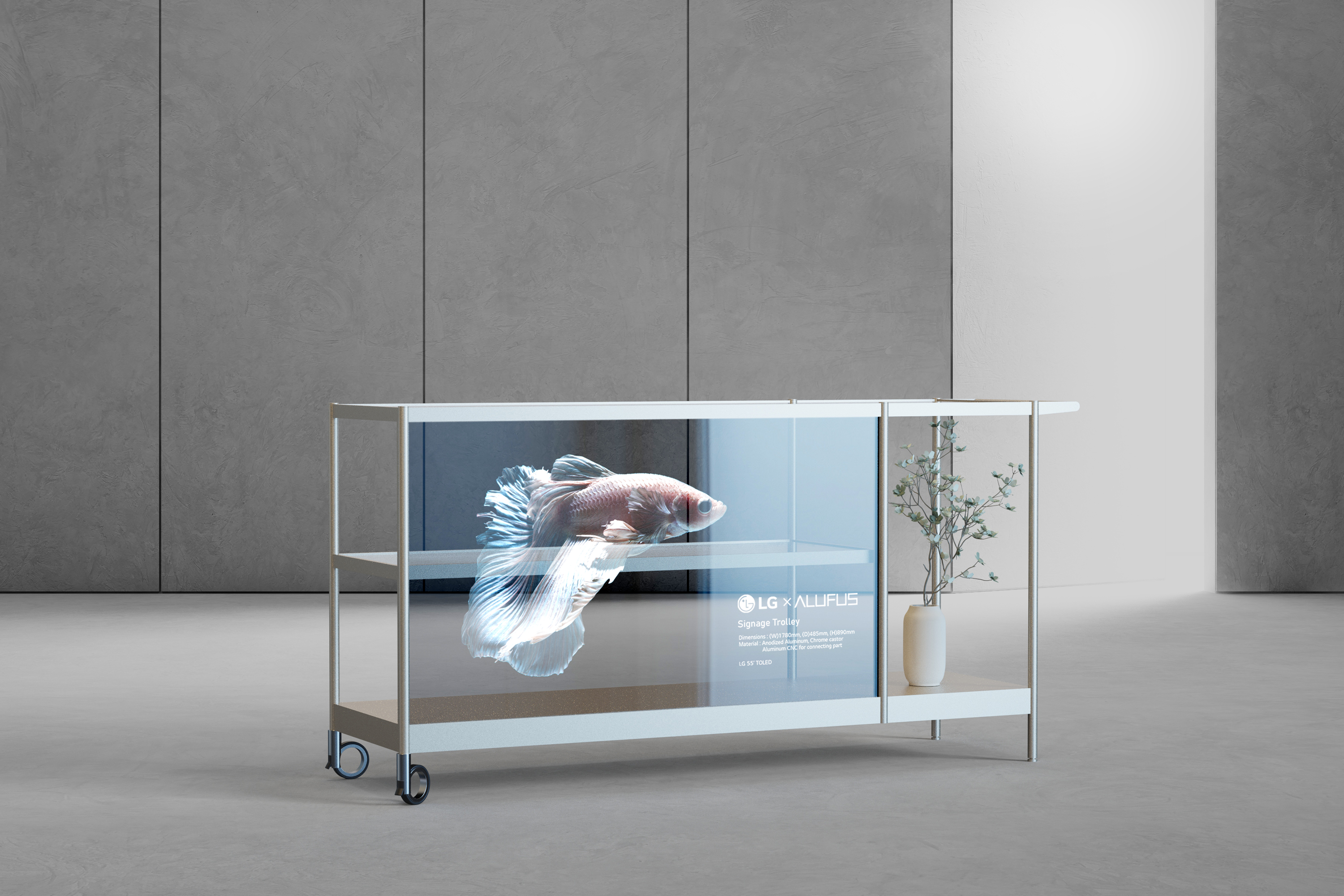 LG TOLED Signage Trolley