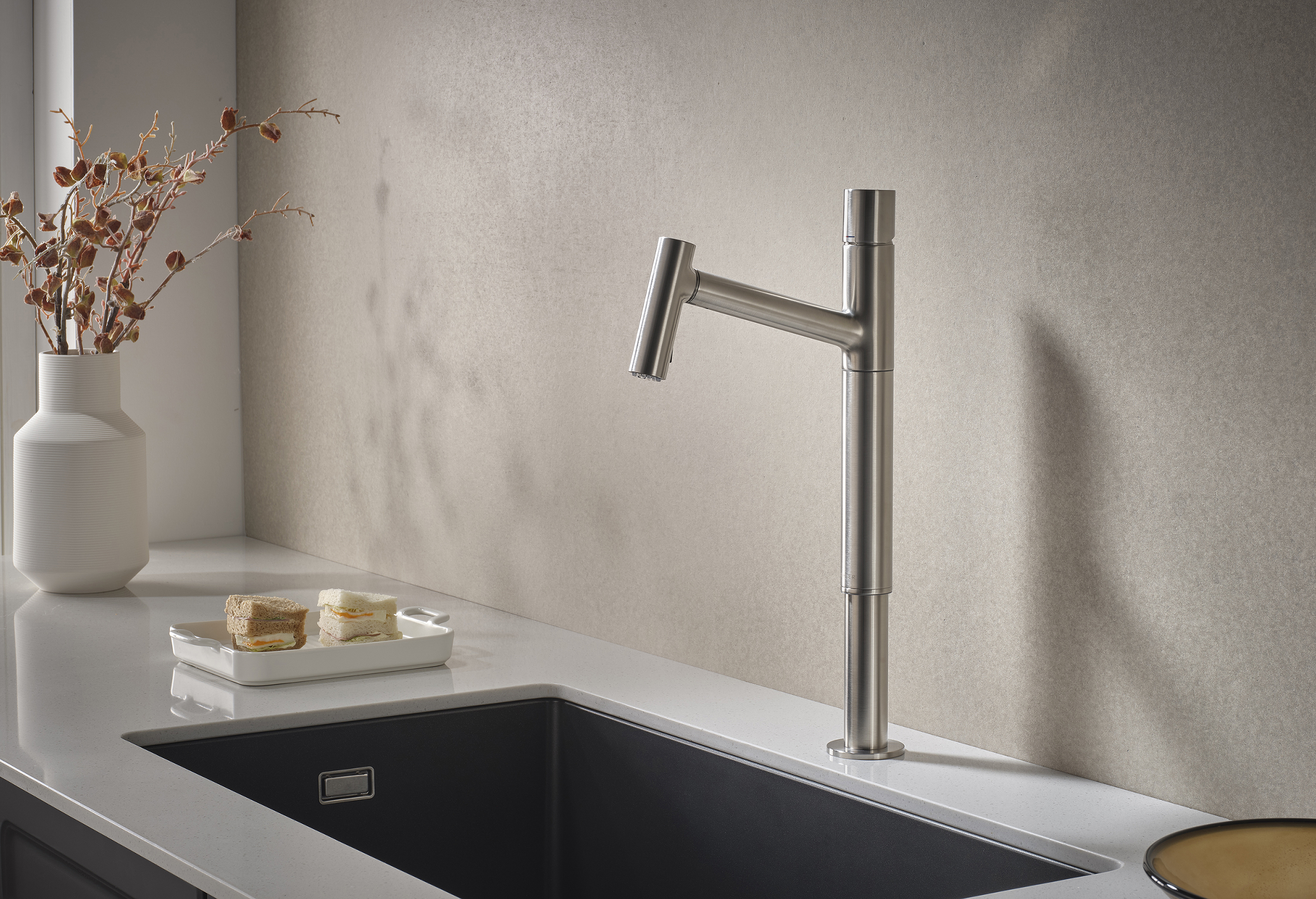 Parallel Height-adjust Kitchen Faucet