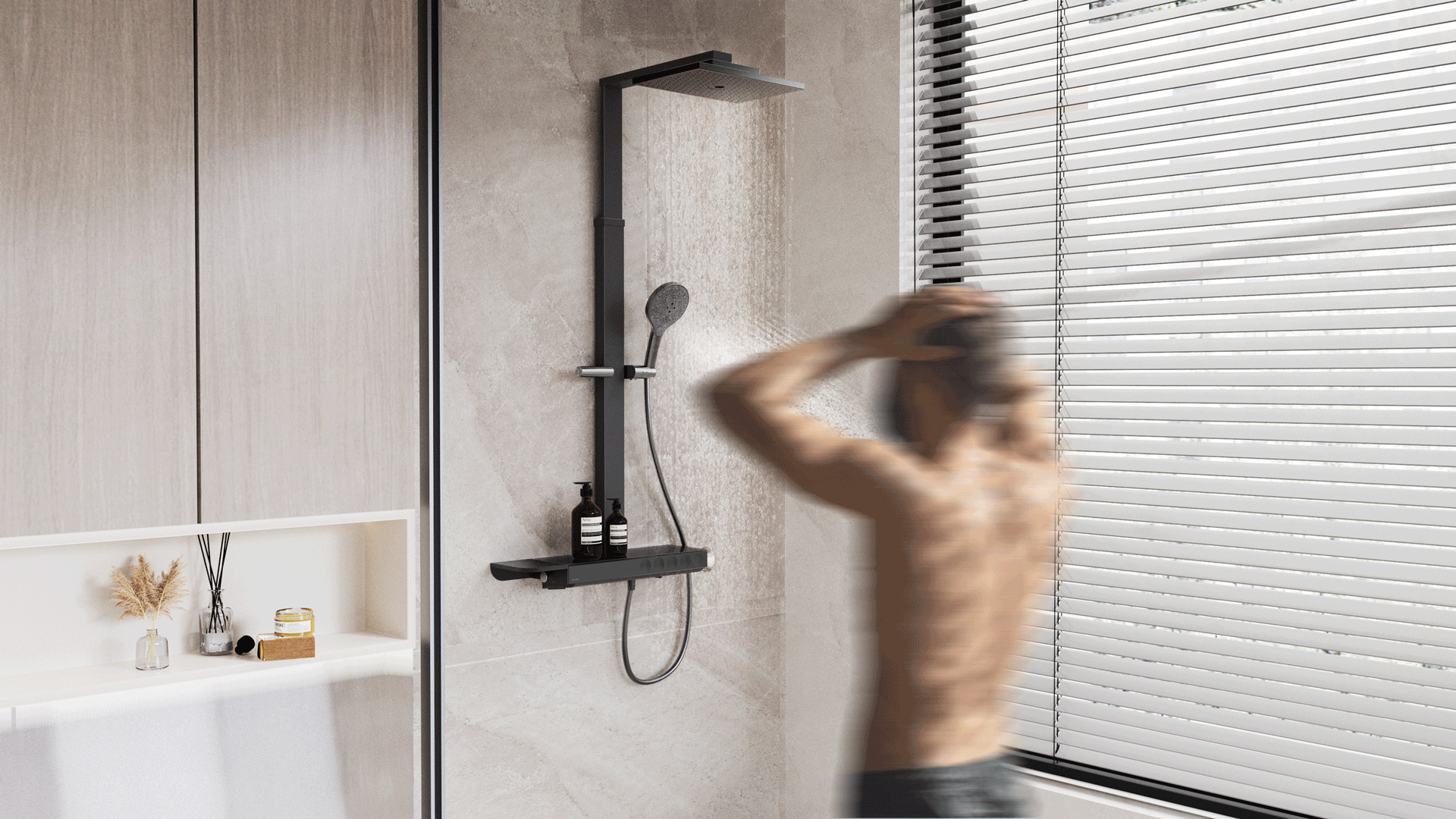 Modular aluminium shower column system