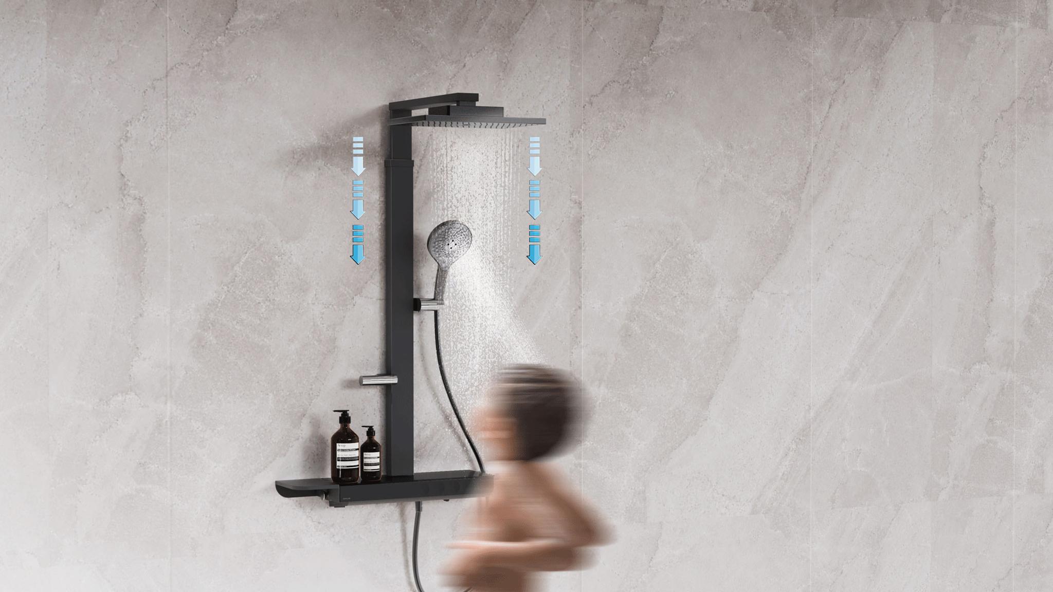Modular aluminium shower column system