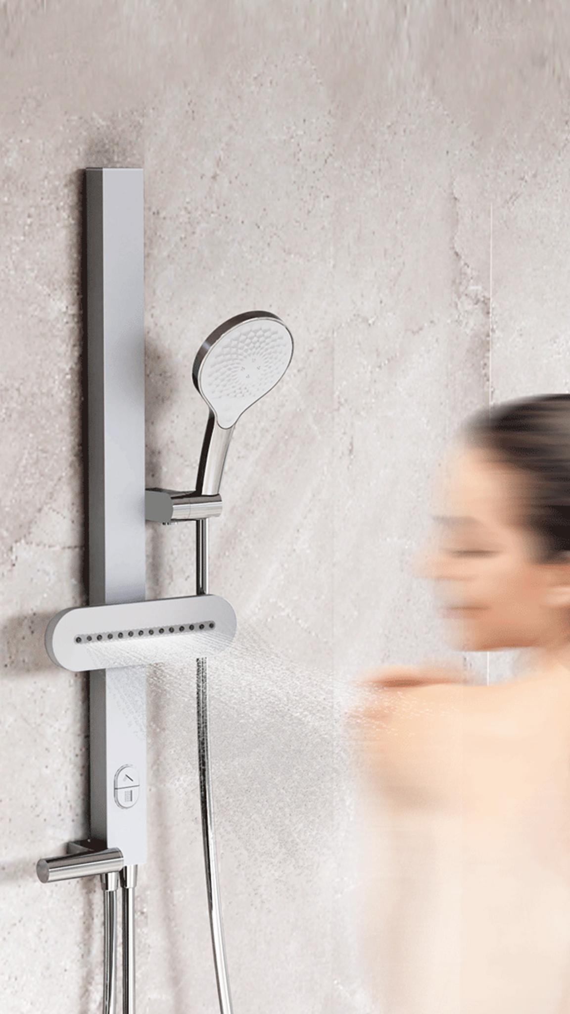Modular aluminium shower column system